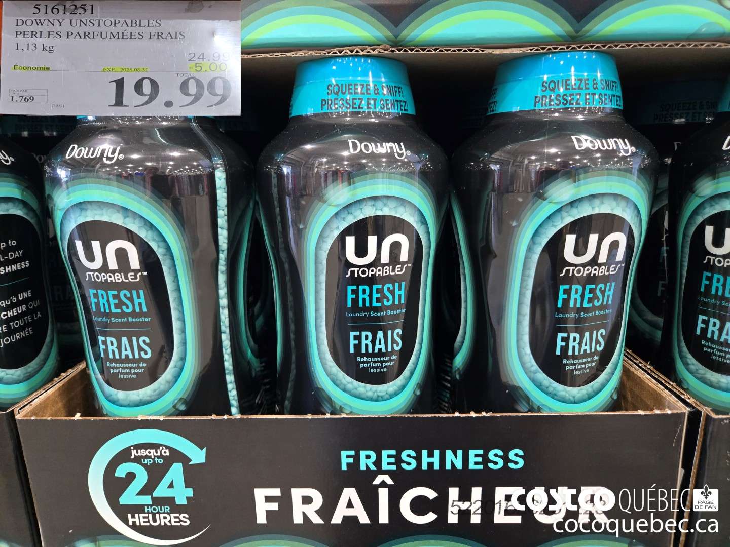 5161251 DOWNY UNSTOPABLES PERLES PARFUMEES FRAIS  ($5.00 INSTANT SAVINGS EXPIRES ON 2025-08-31) $19.99