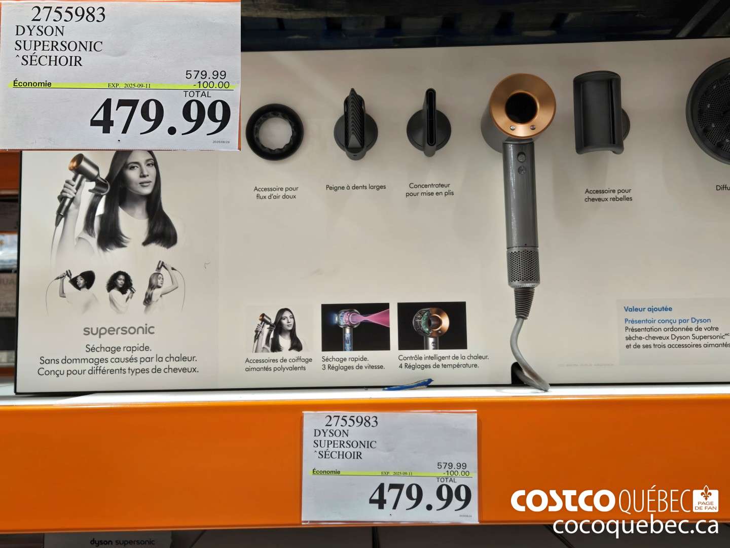 2755983 DYSON SUPERSONIC SECHOIR AVEC PRESENTOIR  ($100.00 INSTANT SAVINGS EXPIRES ON 2025-09-11) $479.99