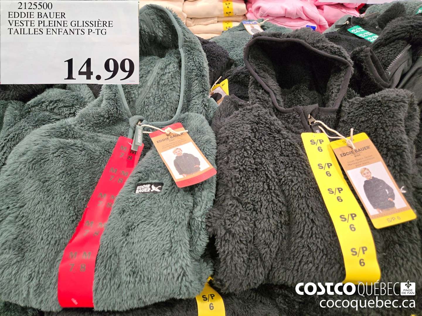 2125500 EDDIE BAUER VESTE PLEINE GLISSIERE TAILLES ENFANTS P-TG  $14.99