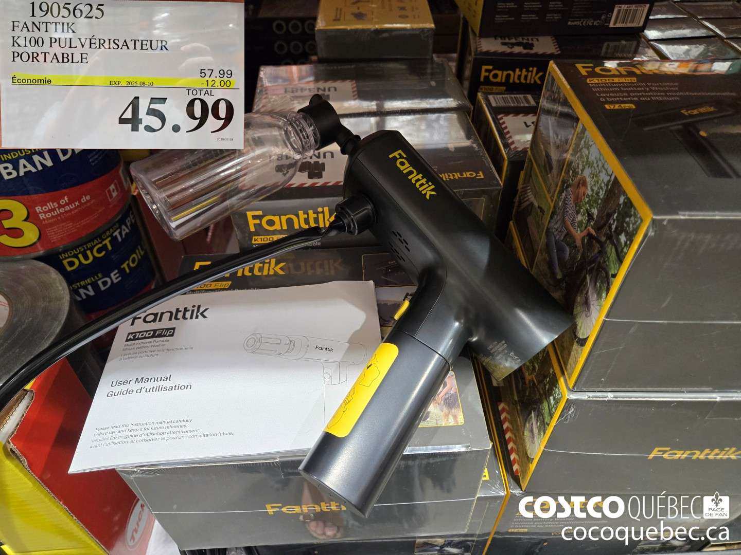 1905625 FANTTIK K100 PULVERISATEUR PORTABLE  ($12.00 INSTANT SAVINGS EXPIRES ON 2025-08-10) $45.99