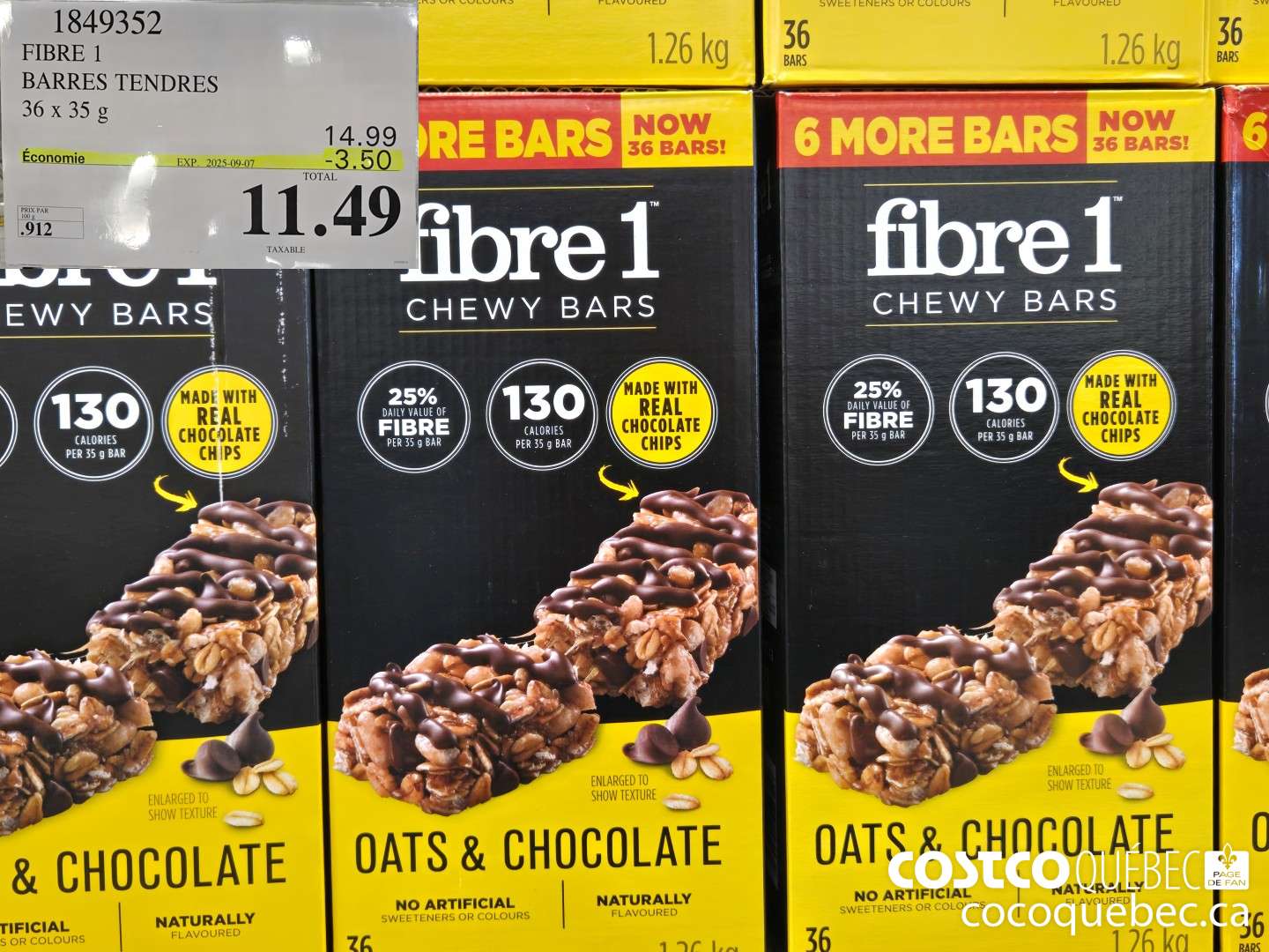 1849352 FIBRE 1 BARRES TENDRESTE  ($3.50 INSTANT SAVINGS EXPIRES ON 2025-09-07) $11.49