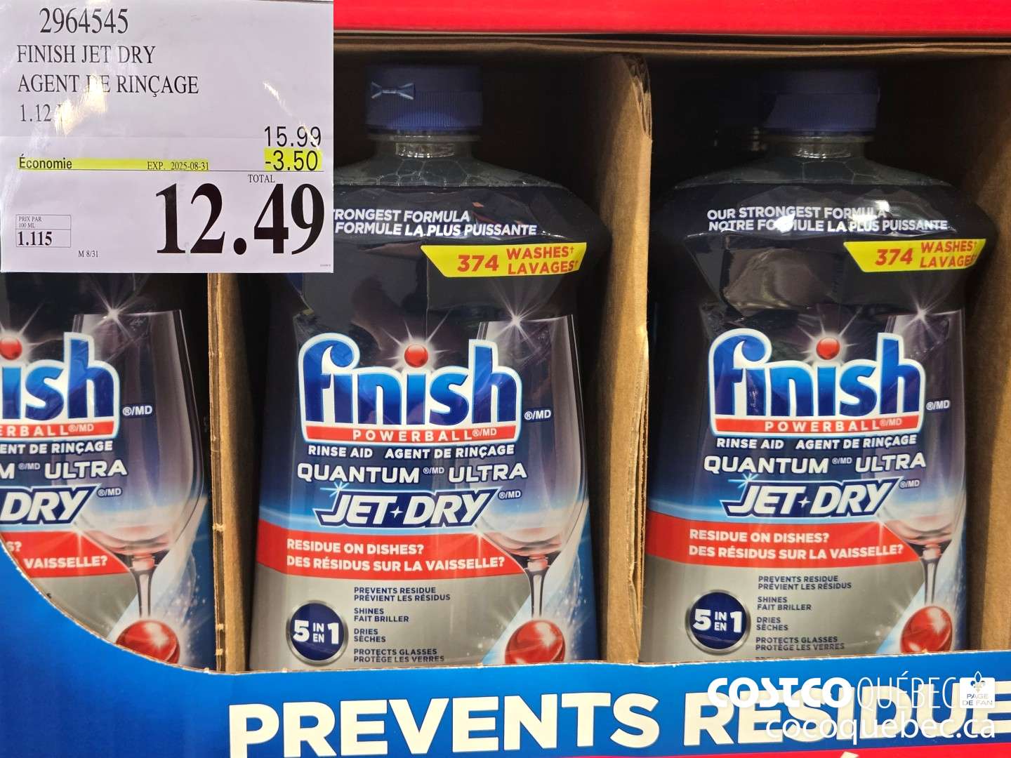 2964545 FINISH JET DRY AGENT DE RINCAGE  ($4.00 INSTANT SAVINGS EXPIRES ON 2025-08-31) $12.49