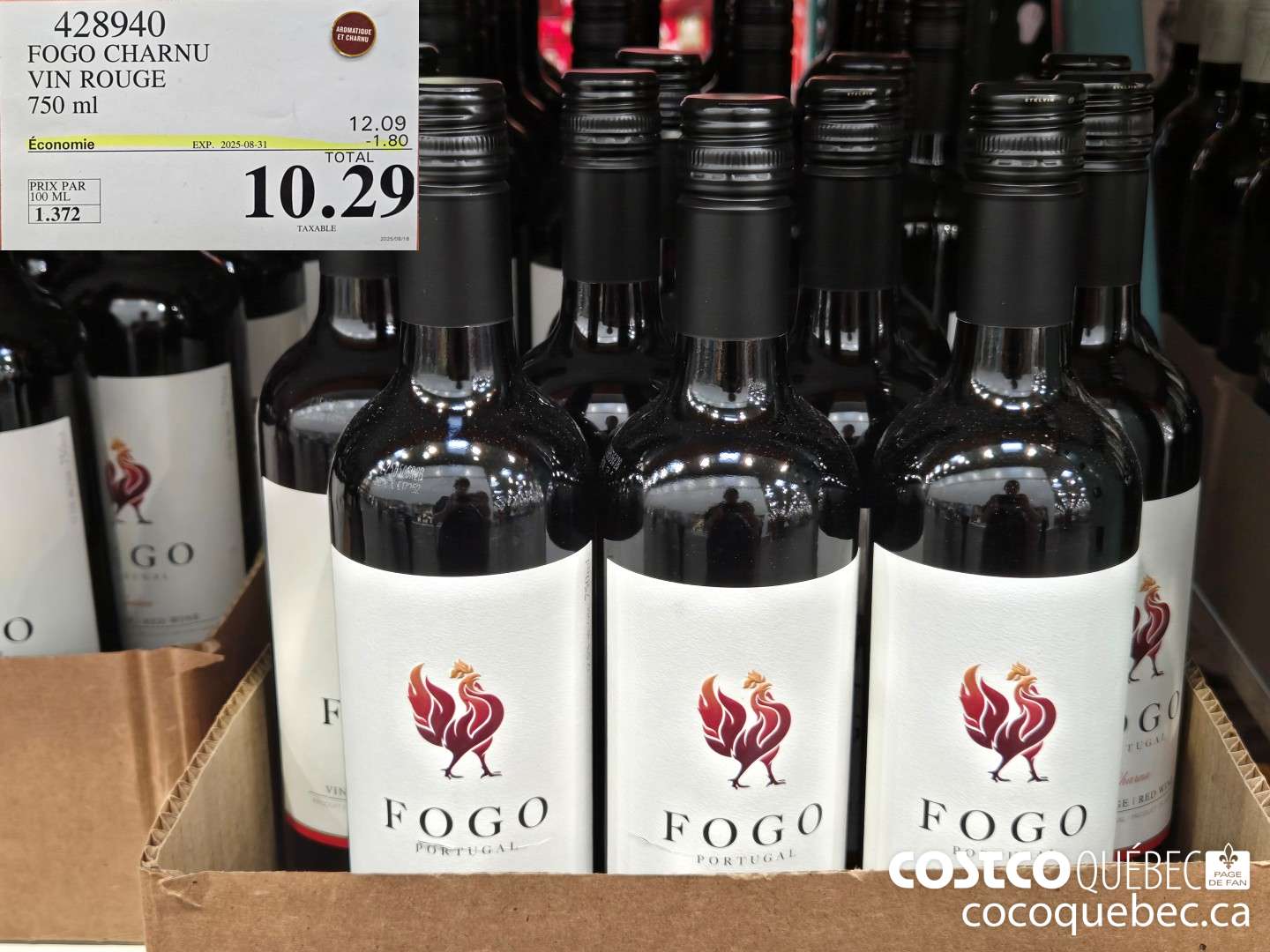 428940 FOGO CHARNU VIN ROUGE | |  ($1.80 INSTANT SAVINGS EXPIRES ON 2025-08-31) $10.29