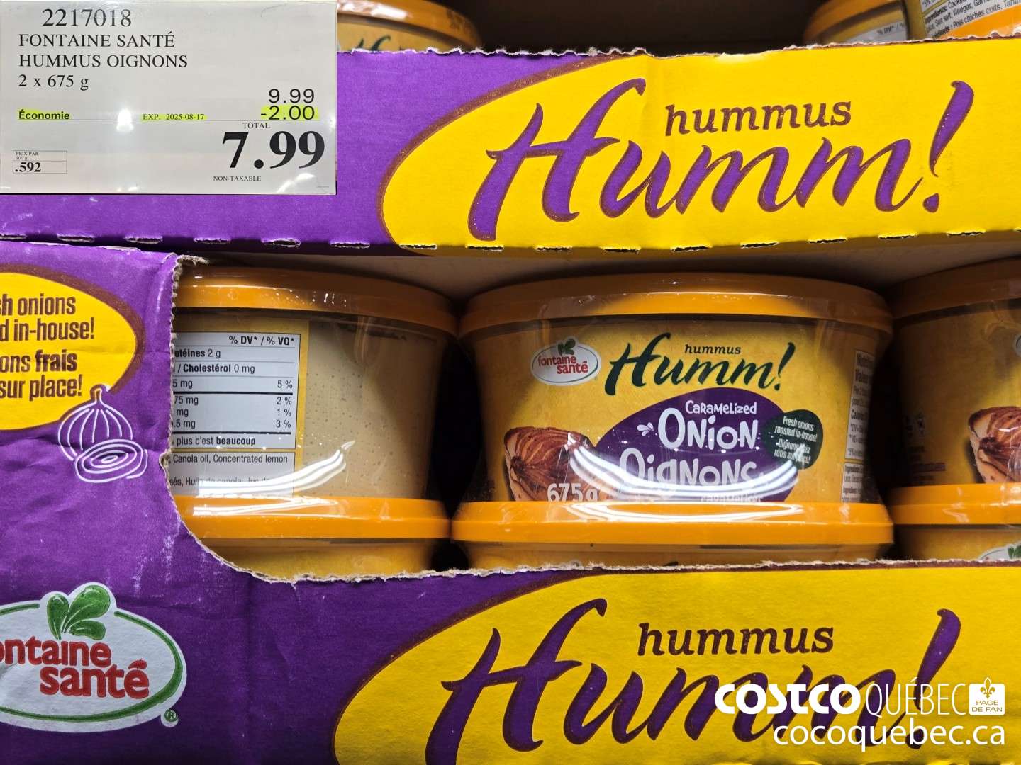 22171018 FONTAINE SANTE HUMMUS OIGNONS  ($2.00 INSTANT SAVINGS EXPIRES ON 2025-08-17) $7.99
