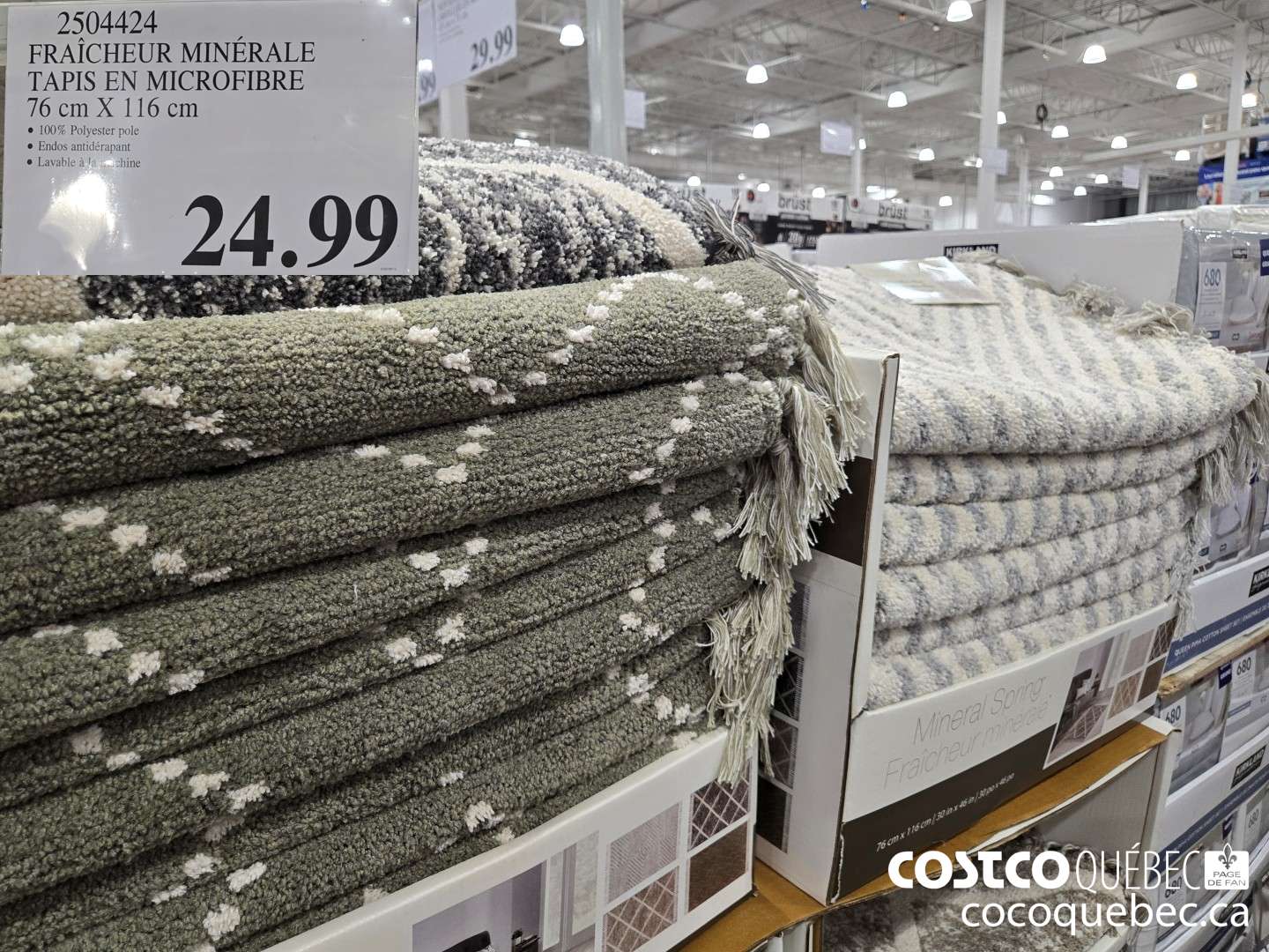 2504424 FRAICHEUR MINERALE TAPIS EN MICROFIBRE 76cm X 116 cm 100% Polyester pole  $24.99