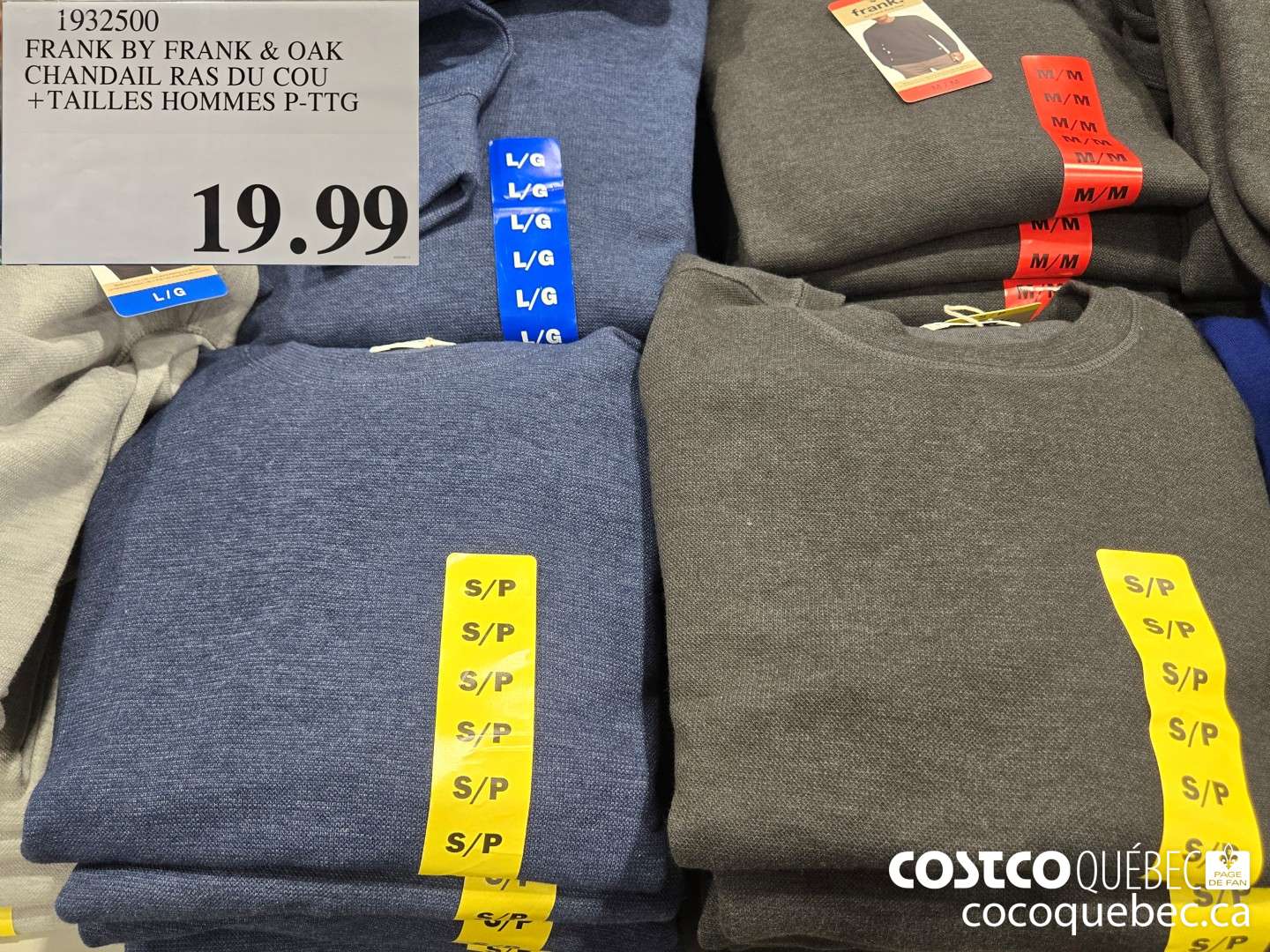 1932500 FRANK BY FRANK & OAK | CHANDAIL RAS DU COU +TAILLES HOMMES P-TTG | i ea a le cn i A am a SS SS SS CS ie a  $19.99