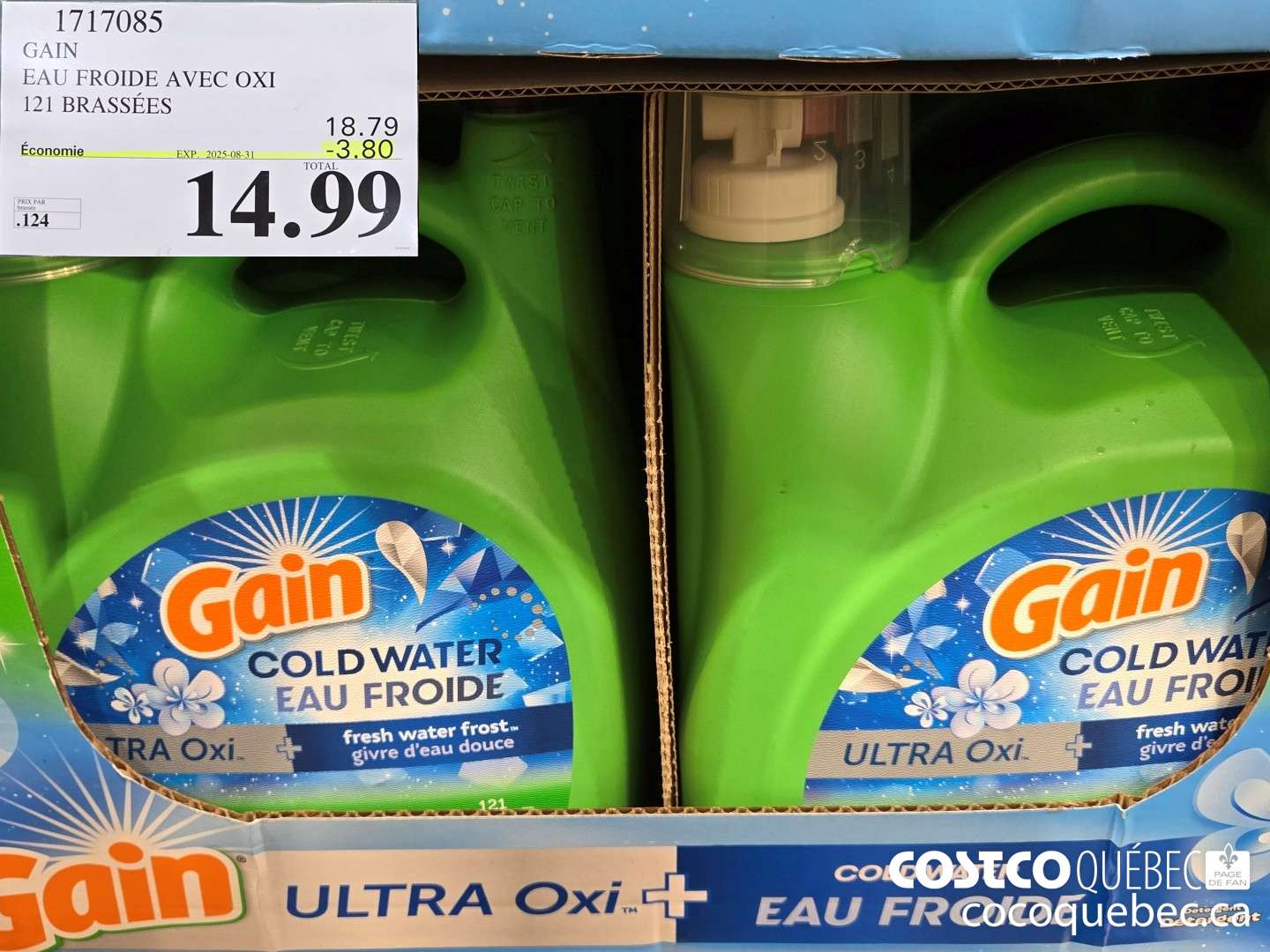 1717085 GAIN EAU FROIDE AVEC OXI  ($3.80 INSTANT SAVINGS EXPIRES ON 2025-08-31) $14.99