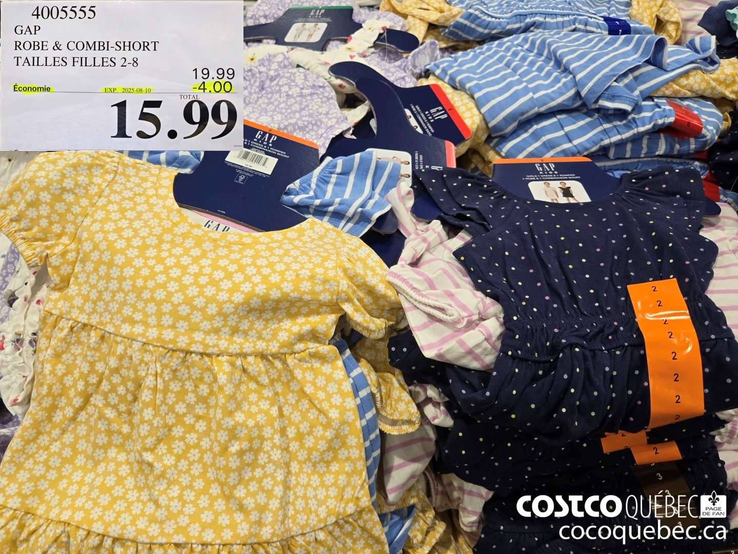 4005555 GAP ROBE & COMBI-SHORT TAILLES FILLES 2-8  ($4.00 INSTANT SAVINGS EXPIRES ON 2025-08-10) $15.99
