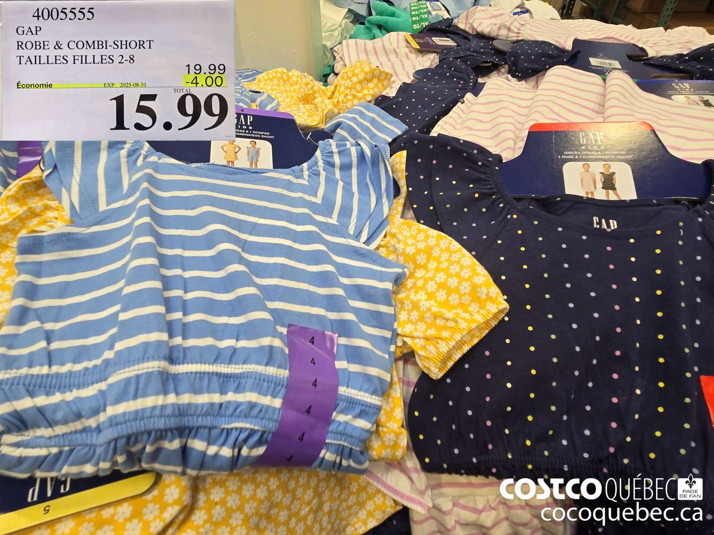 4005555 GAP ROBE & COMBI-SHORT TAILLES FILLES 2-8  ($4.00 INSTANT SAVINGS EXPIRES ON 2025-08-31) $15.99