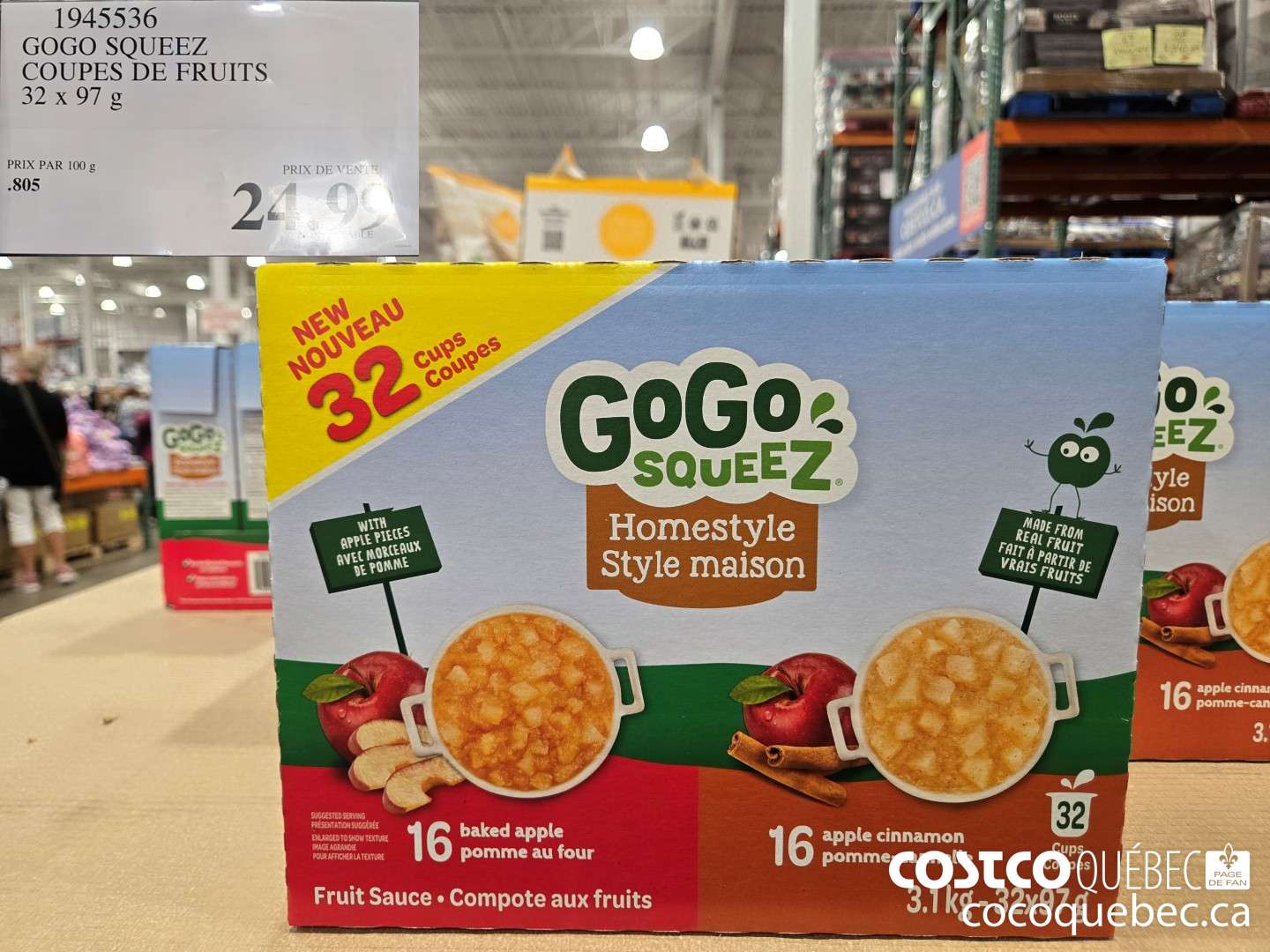 1945536 GOGO SQUEEZ COUPES DE FRUITS 32x97 G  $24.99