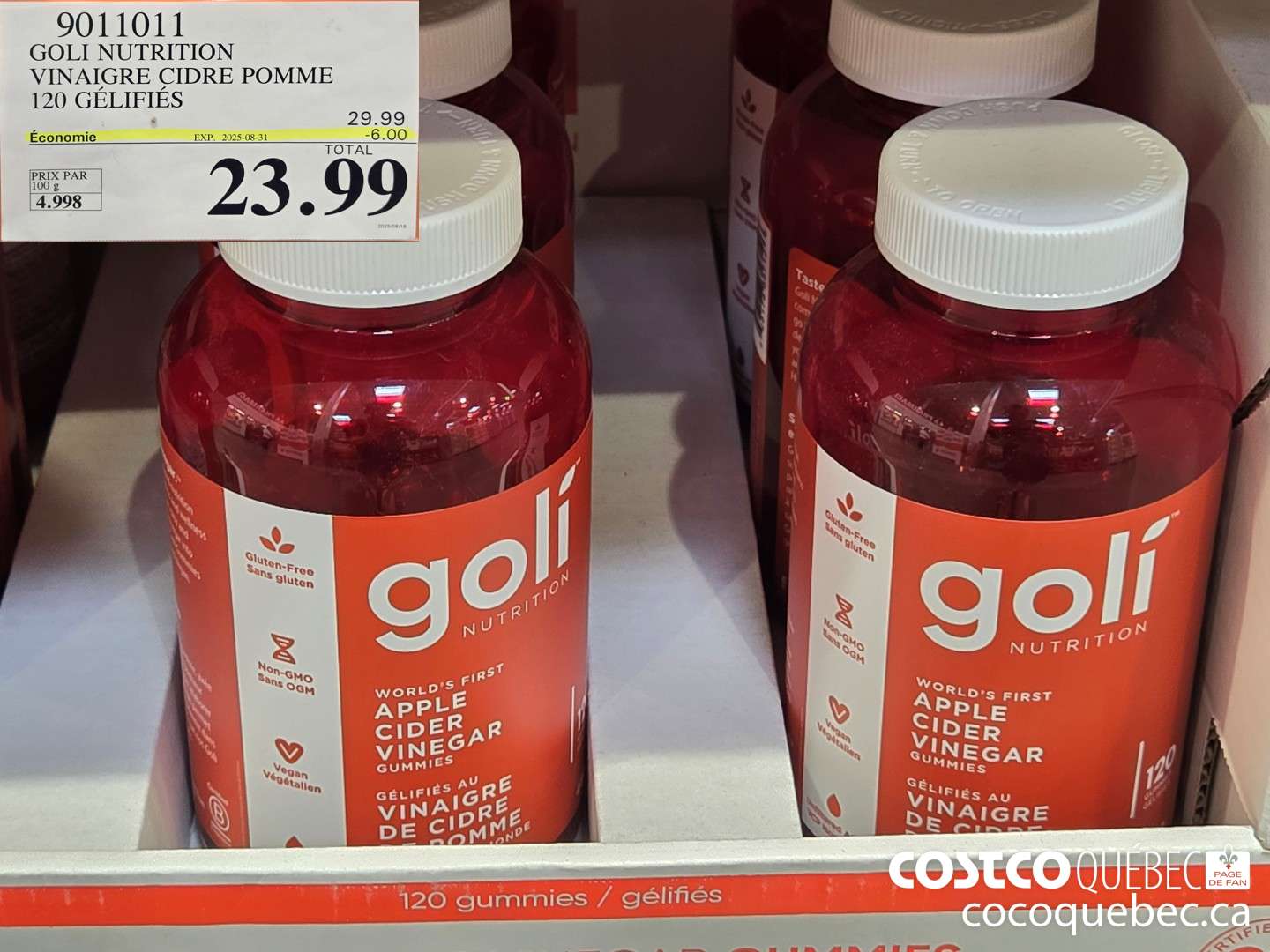 9011011 GOLI NUTRITION VINAIGRE CIDRE POMME 120 GELIFIES  ($6.00 INSTANT SAVINGS EXPIRES ON 2025-08-31) $23.99