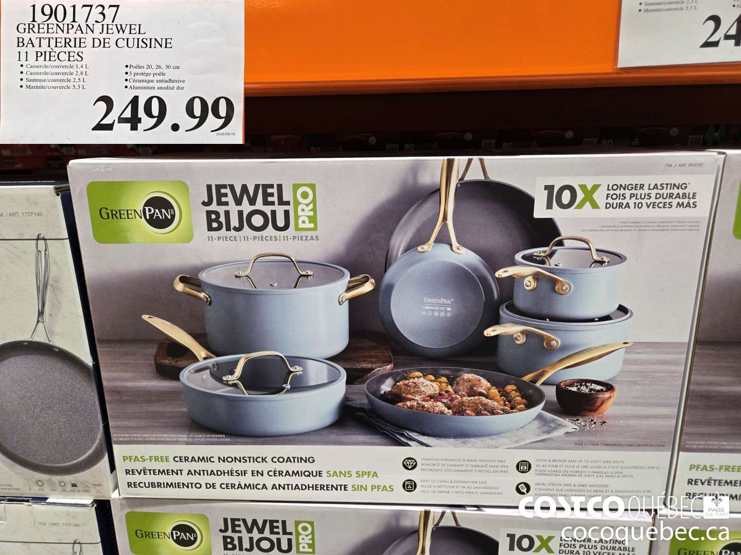 1901737 GREENPAN JEWEL BATTERIE DE CUISINE 11PIECES $249.99