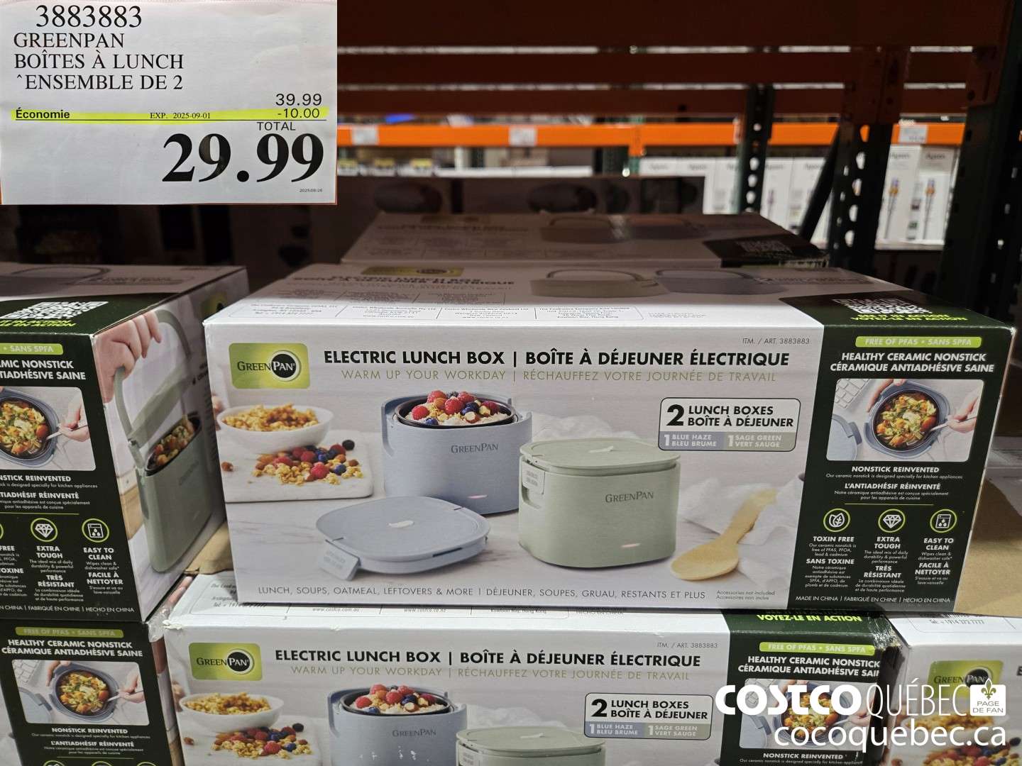 3883883 GREENPAN | BOITES A LUNCH Ensemble de 2  ($10.00 INSTANT SAVINGS EXPIRES ON 2025-09-01) $39.99