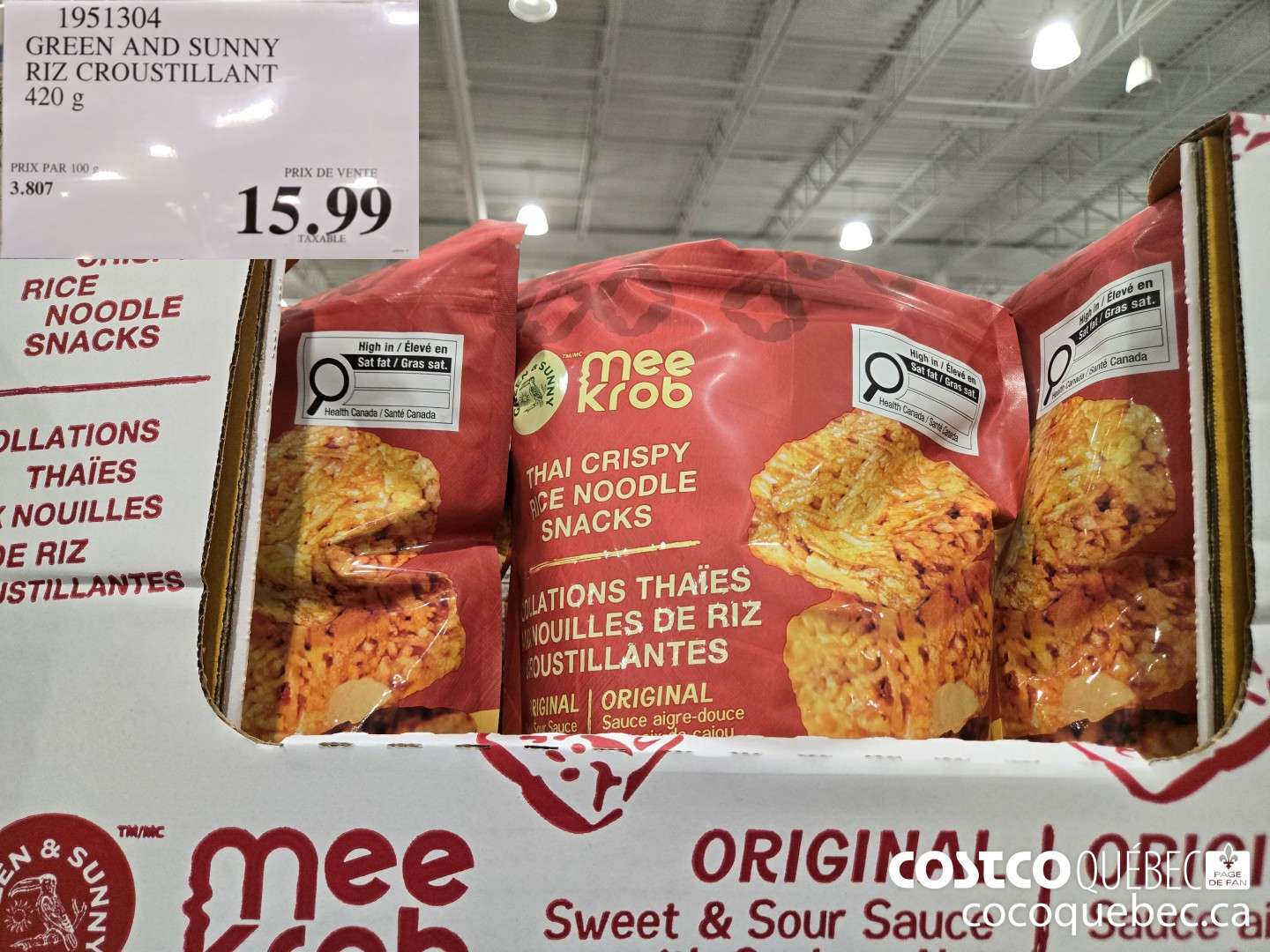 1951304 GREEN AND SUNNY RIZ CROUSTILLANT 420 g  $15.99