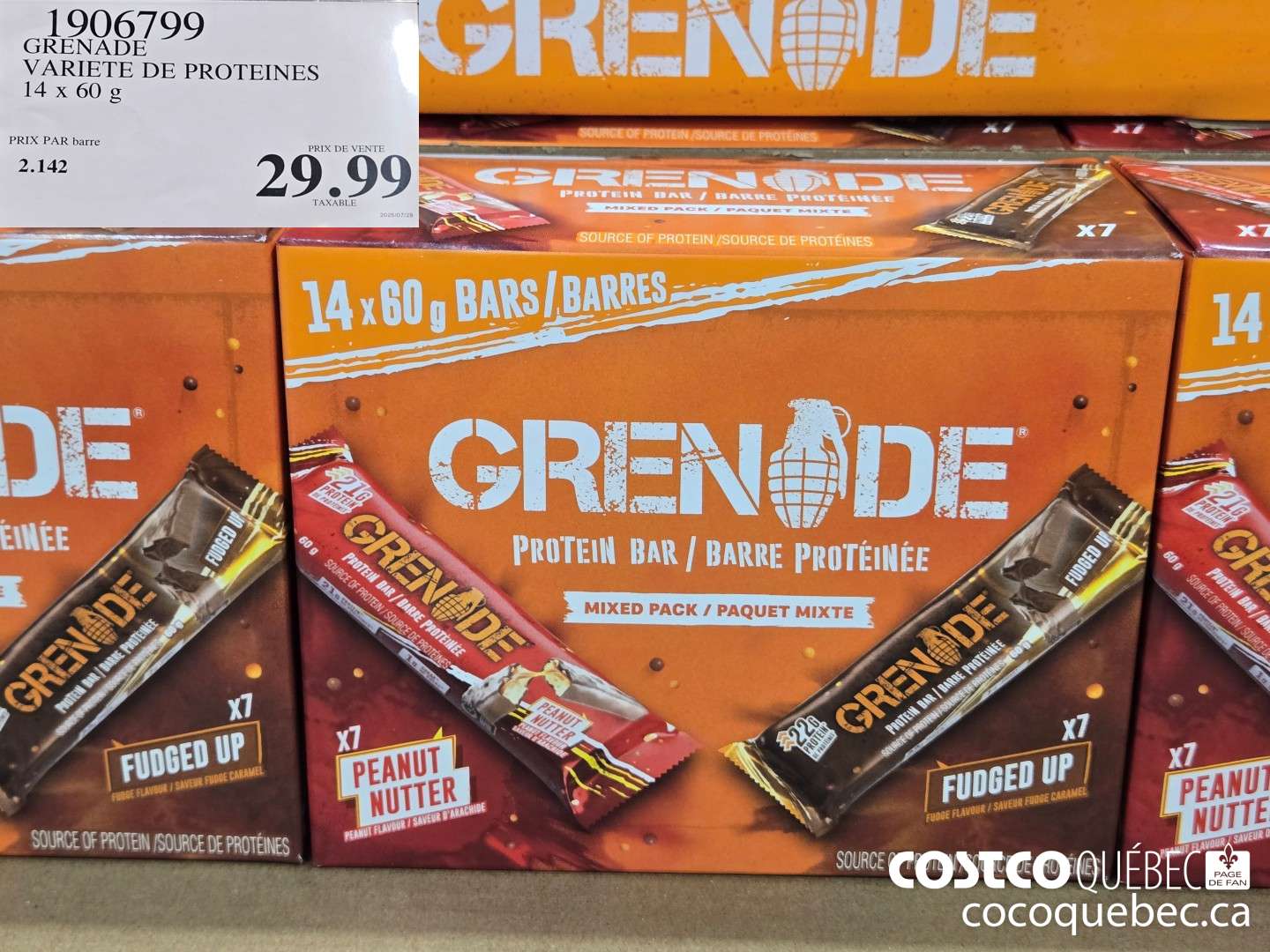 1906799 GRENADE VARIETE DE PROTEINES 14 x 60 g  $29.99