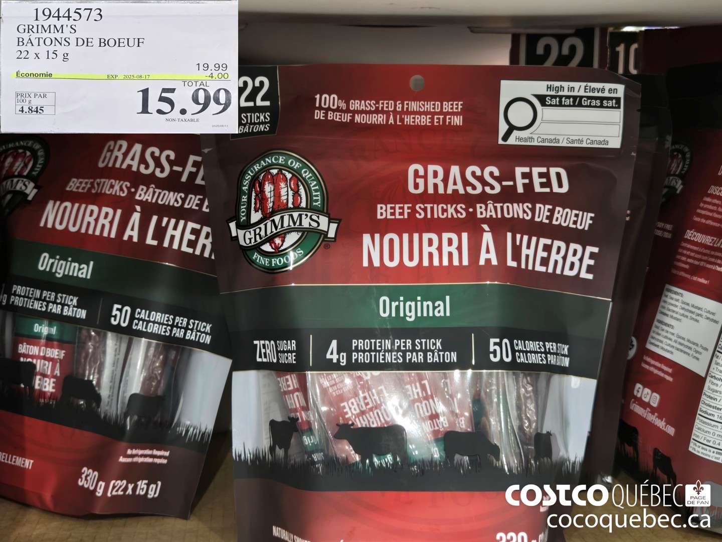 1944573 GRIMM'S BATONS DE BOEUF  ($5.00 INSTANT SAVINGS EXPIRES ON 2025-08-17) $15.99