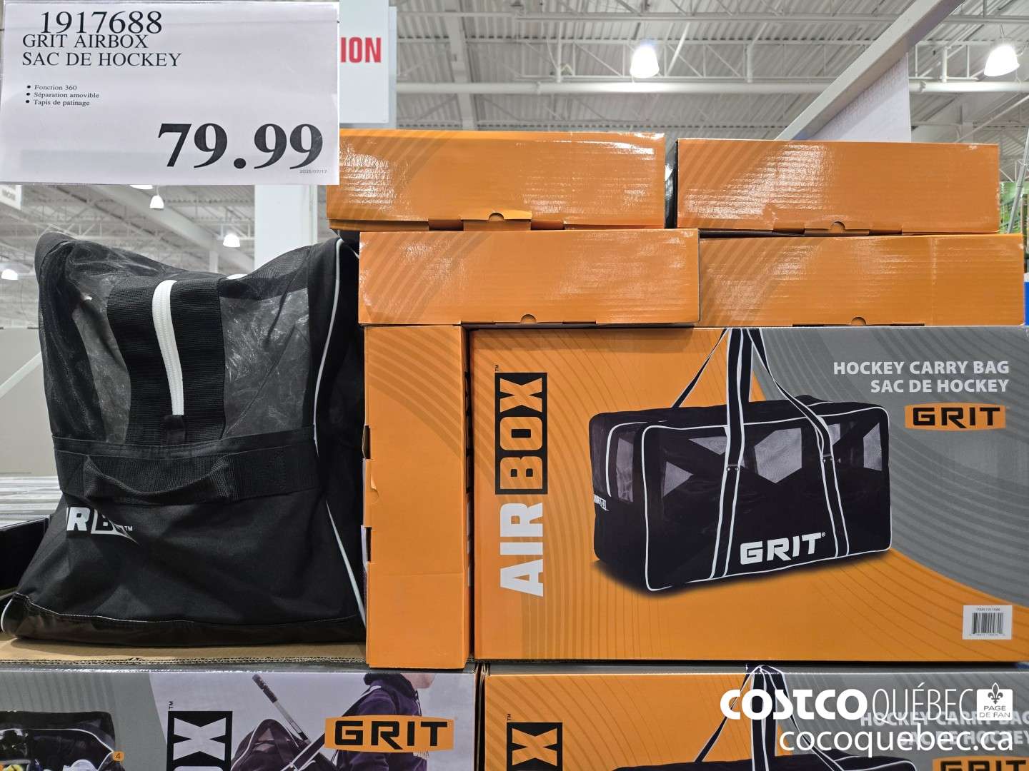 1917688 GRIT AIRBOX SAC DE HOCKEY  $79.99