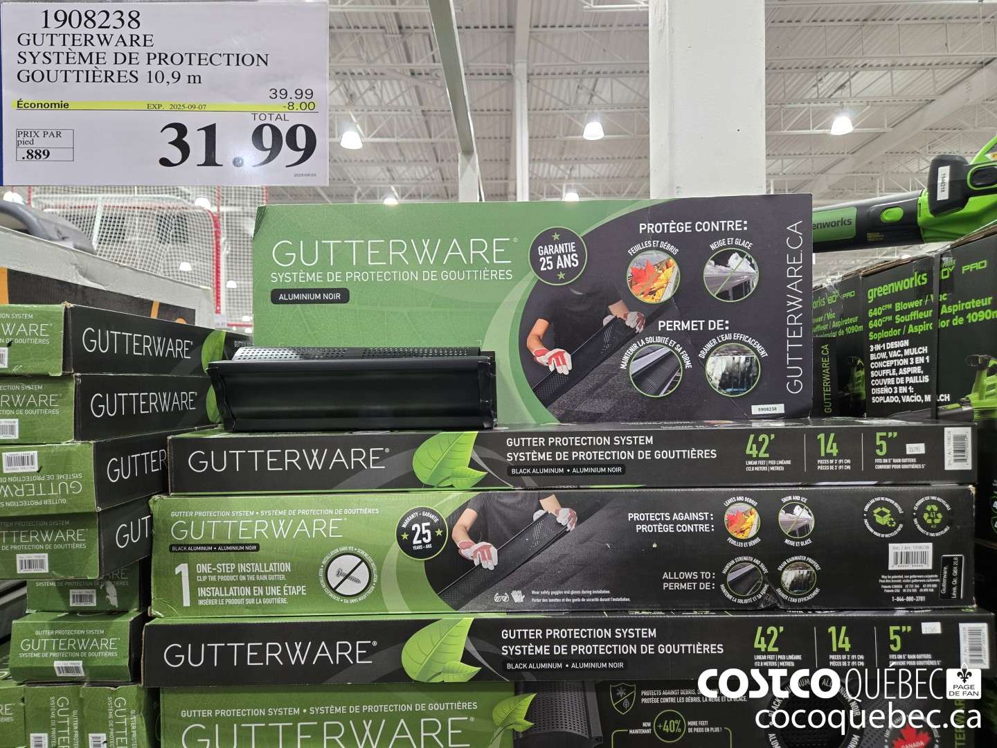 1908238 GUTTERWARE SYSTEME DE PROTECTION GOUTTIERES 10,9 m  ($8.00 INSTANT SAVINGS EXPIRES ON 2025-09-07) $31.99