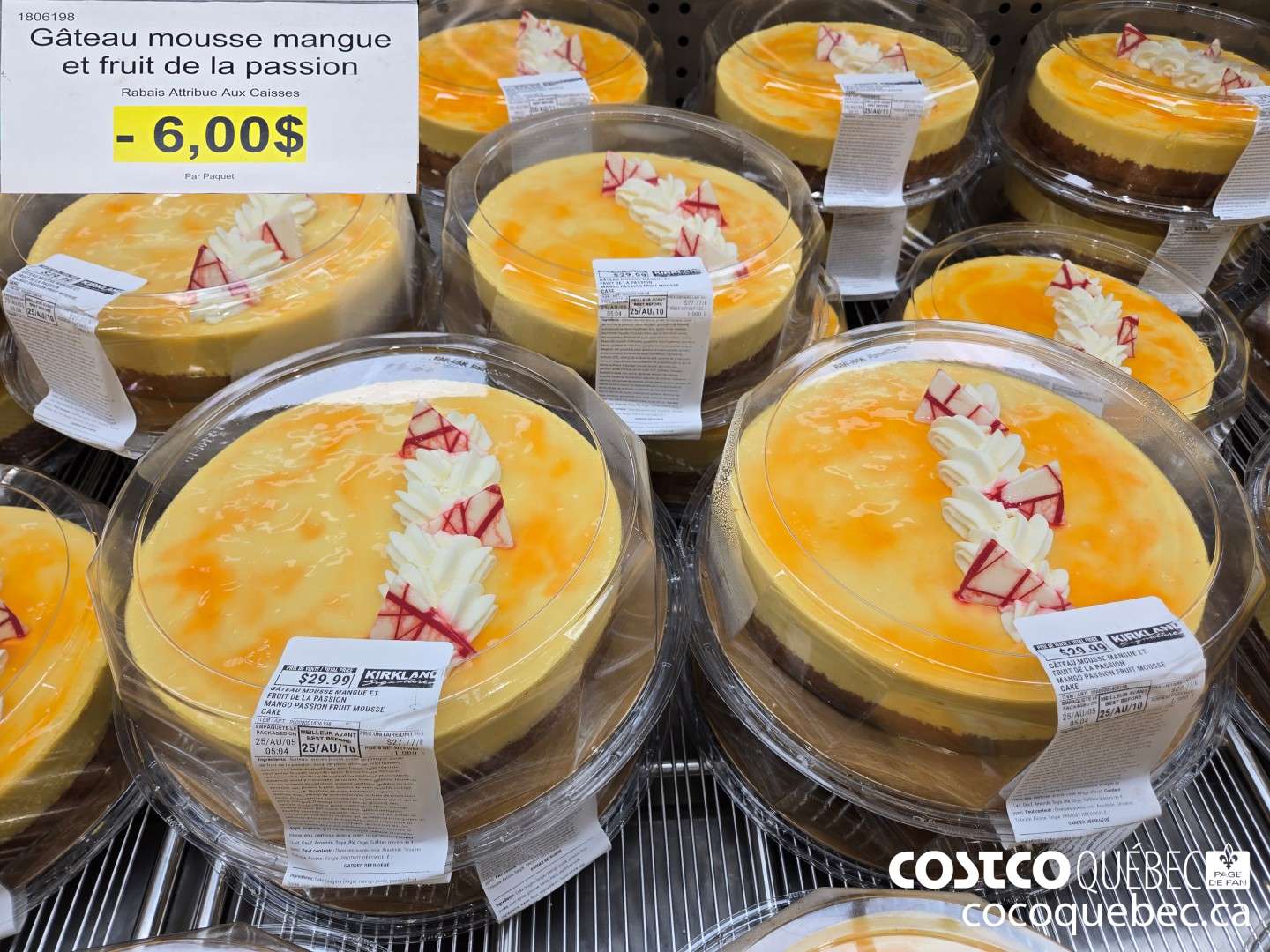 1806198 Gateau mousse mangue et fruit de la passion  ($6.00 INSTANT SAVINGS)