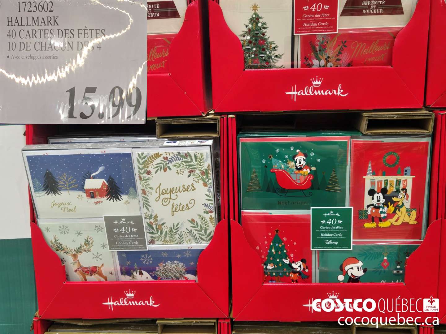 1723602 HALLMARK 40 CARTES DES FETES 10 DE CHACUN DES 4  $15.99