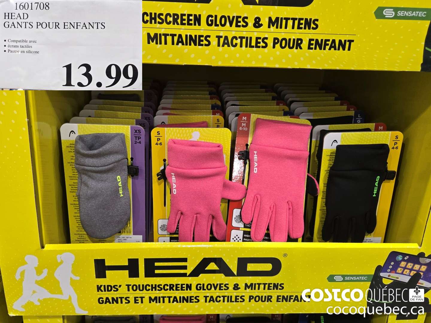 1601708 HEAD GANTS POUR ENFANTS  $13.99