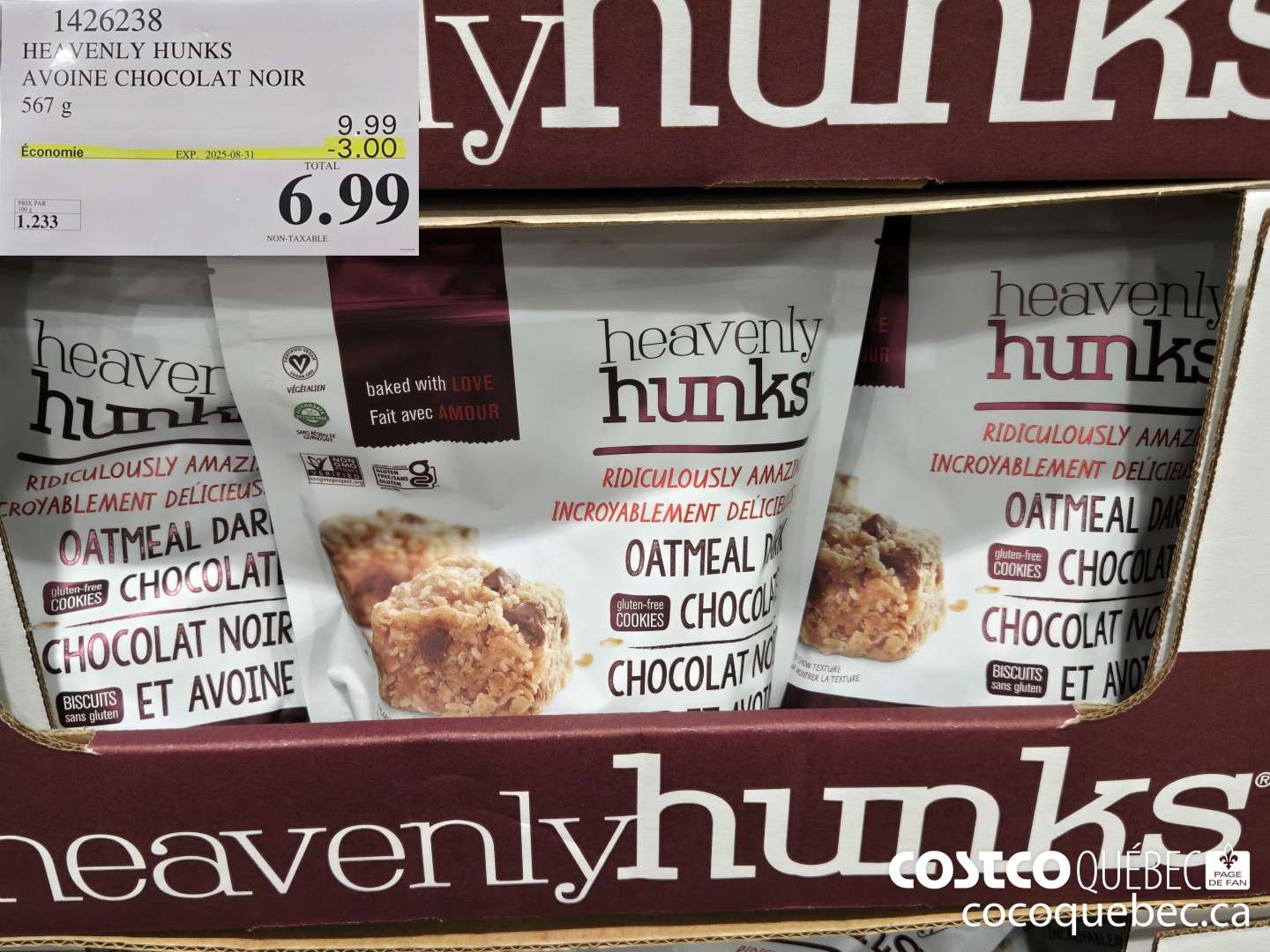 1426238 HEAVENLY HUNKS AVOINE CHOCOLAT NOIR ($3.00 INSTANT SAVINGS EXPIRES ON 2025-08-31) $6.99