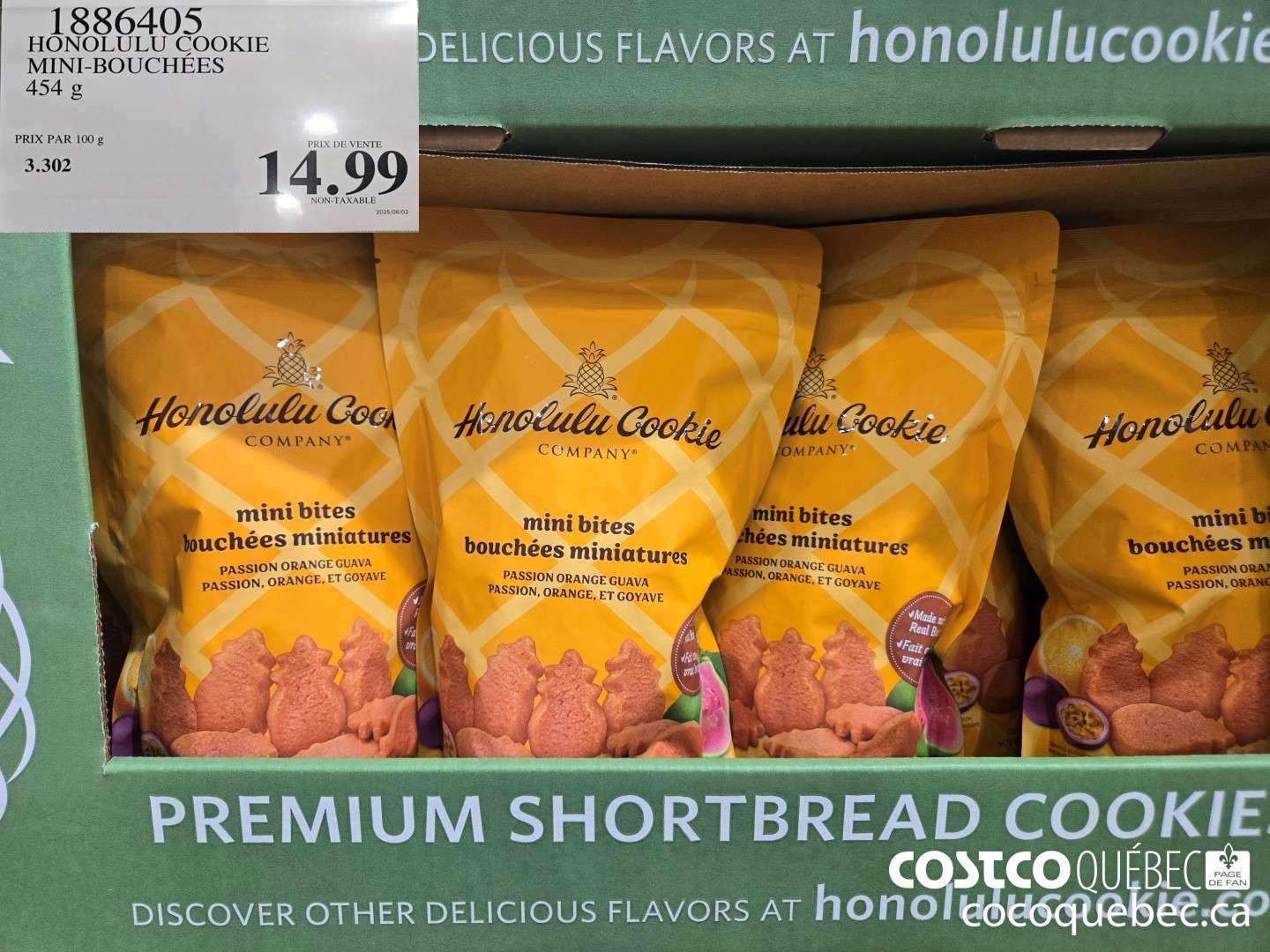 8386405 HONOLULU COOKIE MINI-BOUCHEES 454G  $14.99