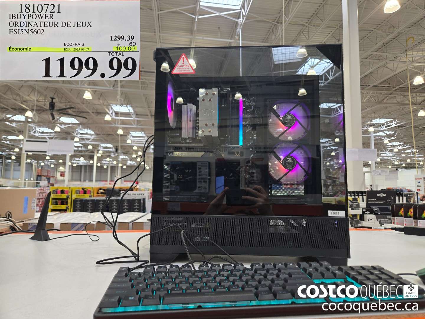 1810721 IBUYPOWER ORDINATEUR DE JEUX ESISN5602  ($100.00 INSTANT SAVINGS EXPIRES ON 2025-09-07) $1199.99