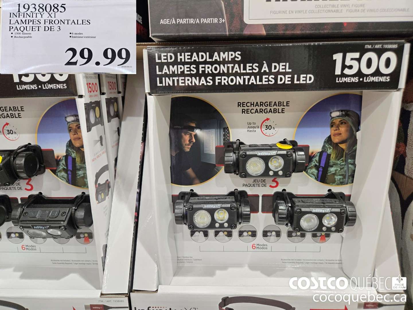 1938985 INFINITY X1 LAMPES FRONTALES PAQUET DE 3  $29.99