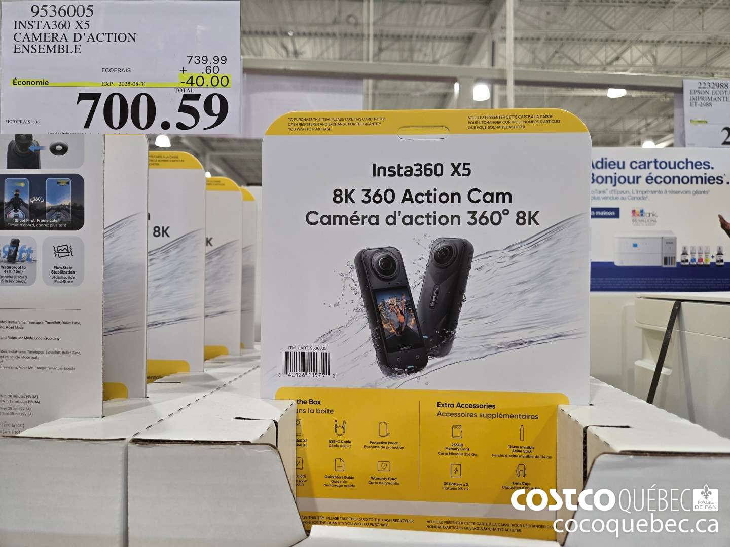 9536005 INSTA360 X5 CAMERA D'ACTION ENSEMBLE  ($40.00 INSTANT SAVINGS EXPIRES ON 2025-08-31) $700.59