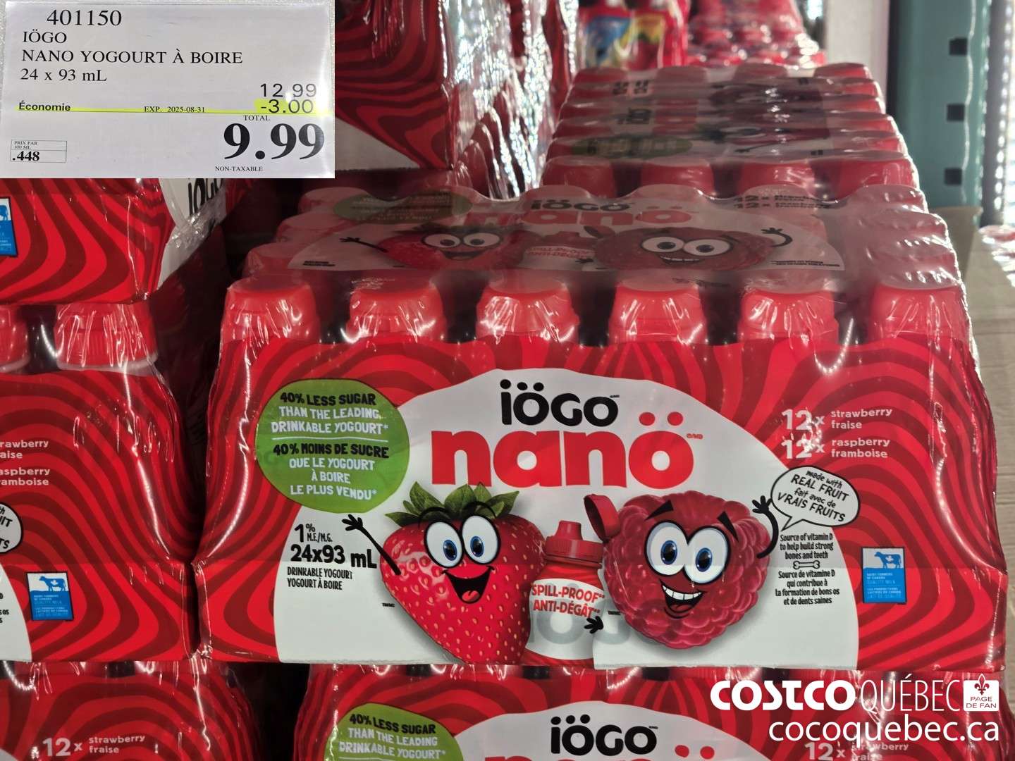 401150 IOGO NANO YOGOURT a BOIRE 24 x 93 mL ($3.00 INSTANT SAVINGS EXPIRES ON 2025-08-31) $9.99