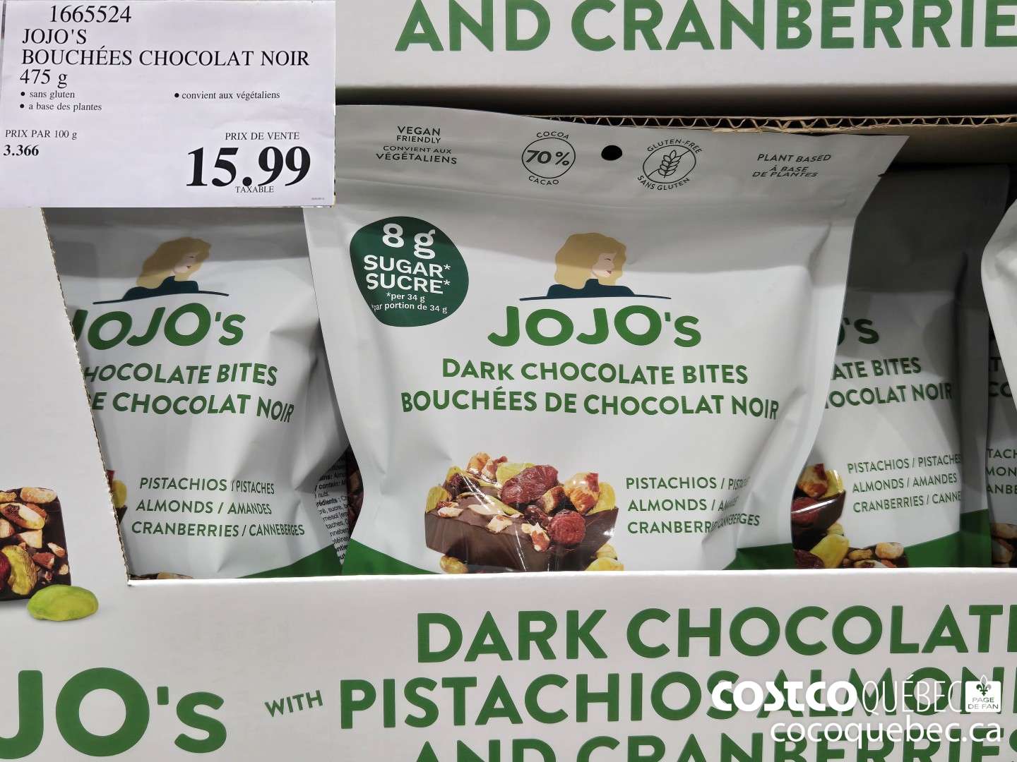 1665524 JOJO'S BOUCHEES CHOCOLAT NOIR  $15.99