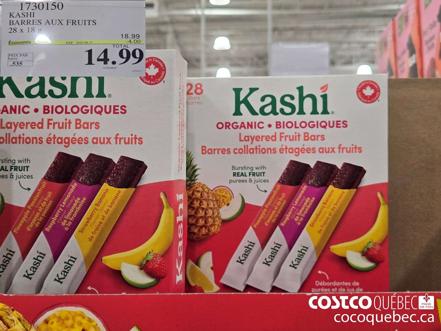 1730150 KASHI BARRES AUX FRUITS 2518  ($4.00 INSTANT SAVINGS EXPIRES ON 2025-08-17) $14.99