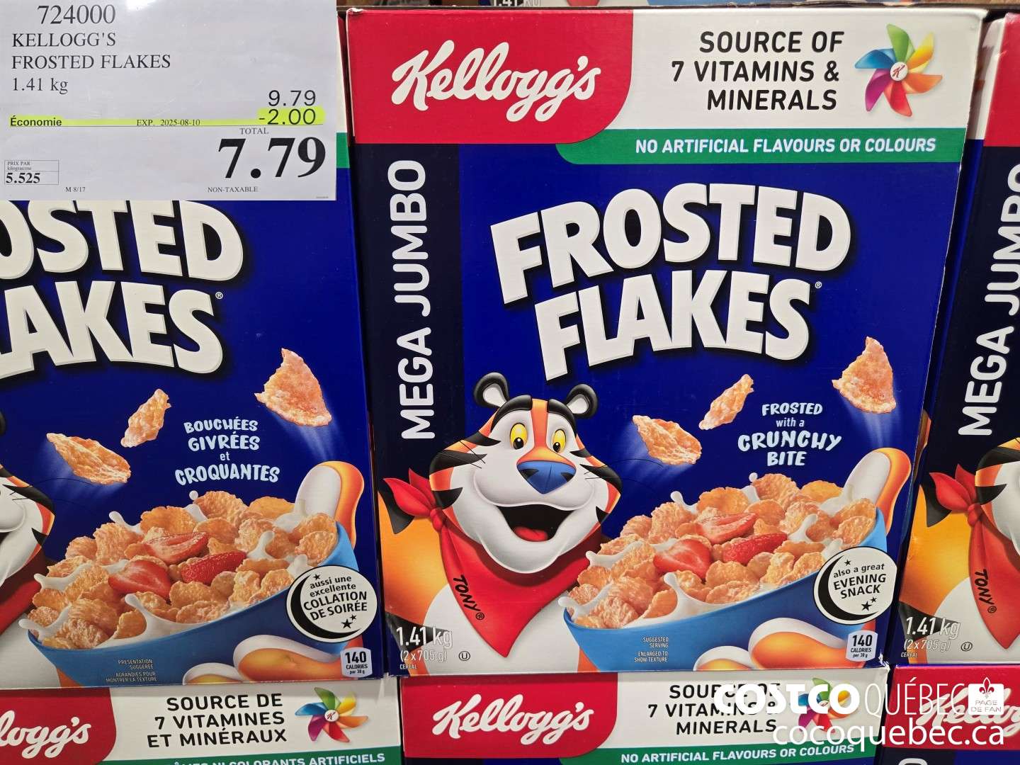 724000 KELLOGG'S FROSTED FLAKES 1.41 KG ($2.00 INSTANT SAVINGS EXPIRES ON 2025-08-31) $7.79