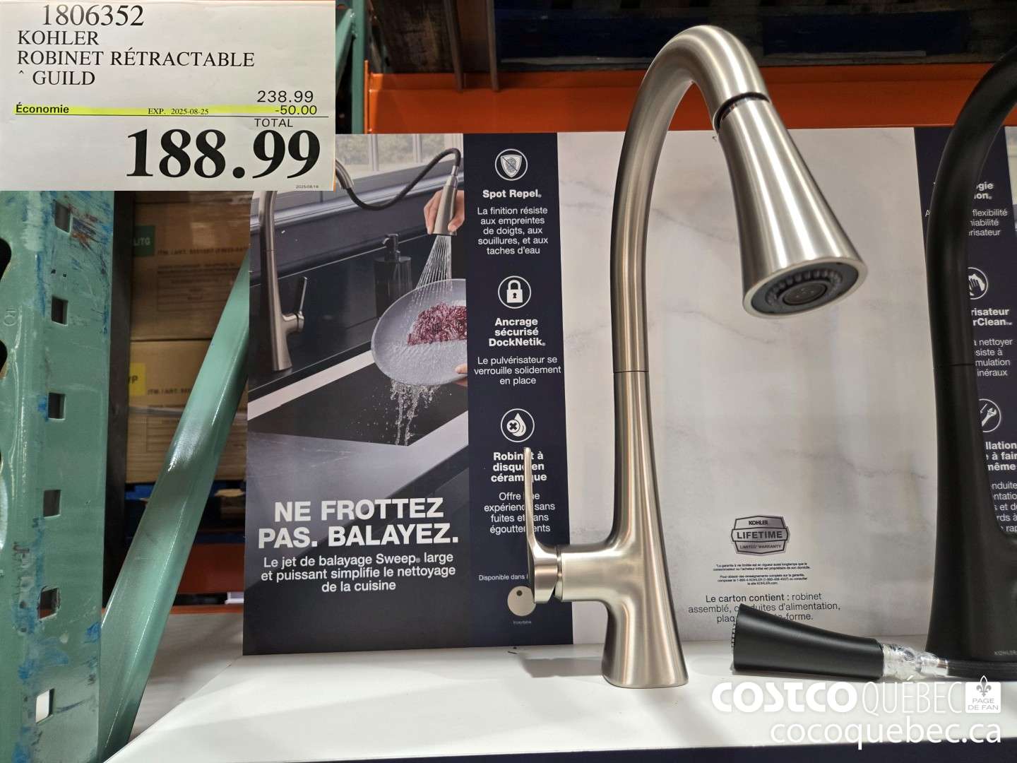 1806352 KOHLER ROBINET RETRACTABLE  ($50.00 INSTANT SAVINGS EXPIRES ON 2025-08-25) $188.99