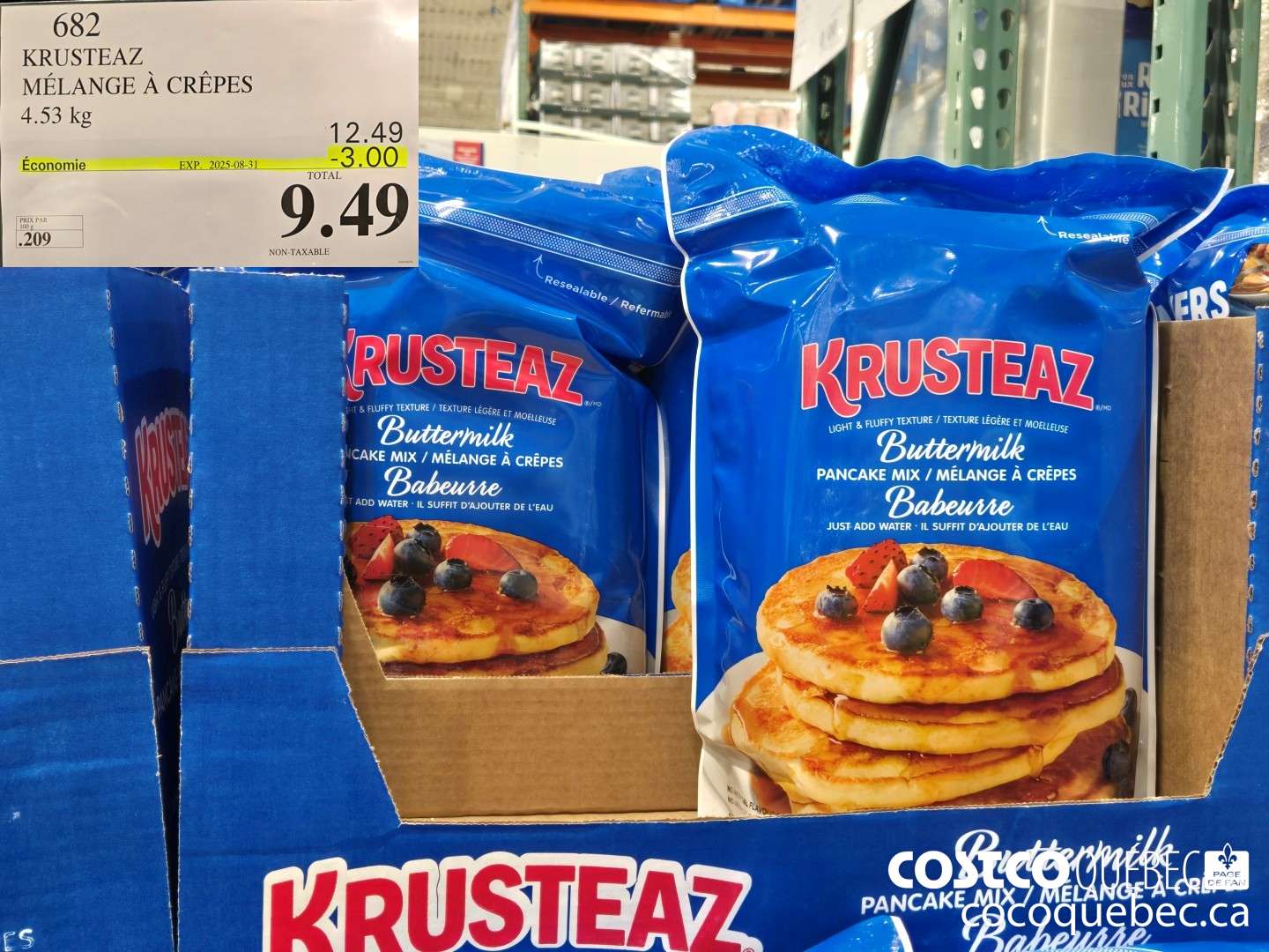 682 KRUSTEAZ MELANGE a CREPES 4.53 kg  ($3.00 INSTANT SAVINGS EXPIRES ON 2025-08-31) $9.49
