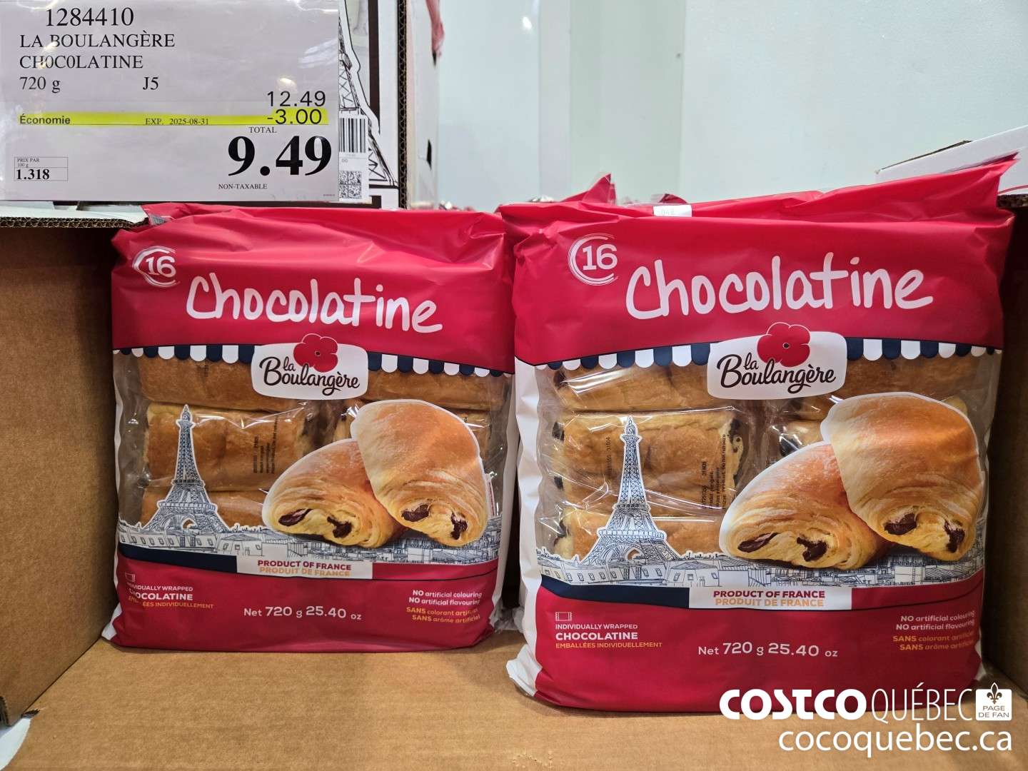 1284410 LA BOULANGERE CHOCOLATINE 720 G  ($3.00 INSTANT SAVINGS EXPIRES ON 2025-08-31) $9.49