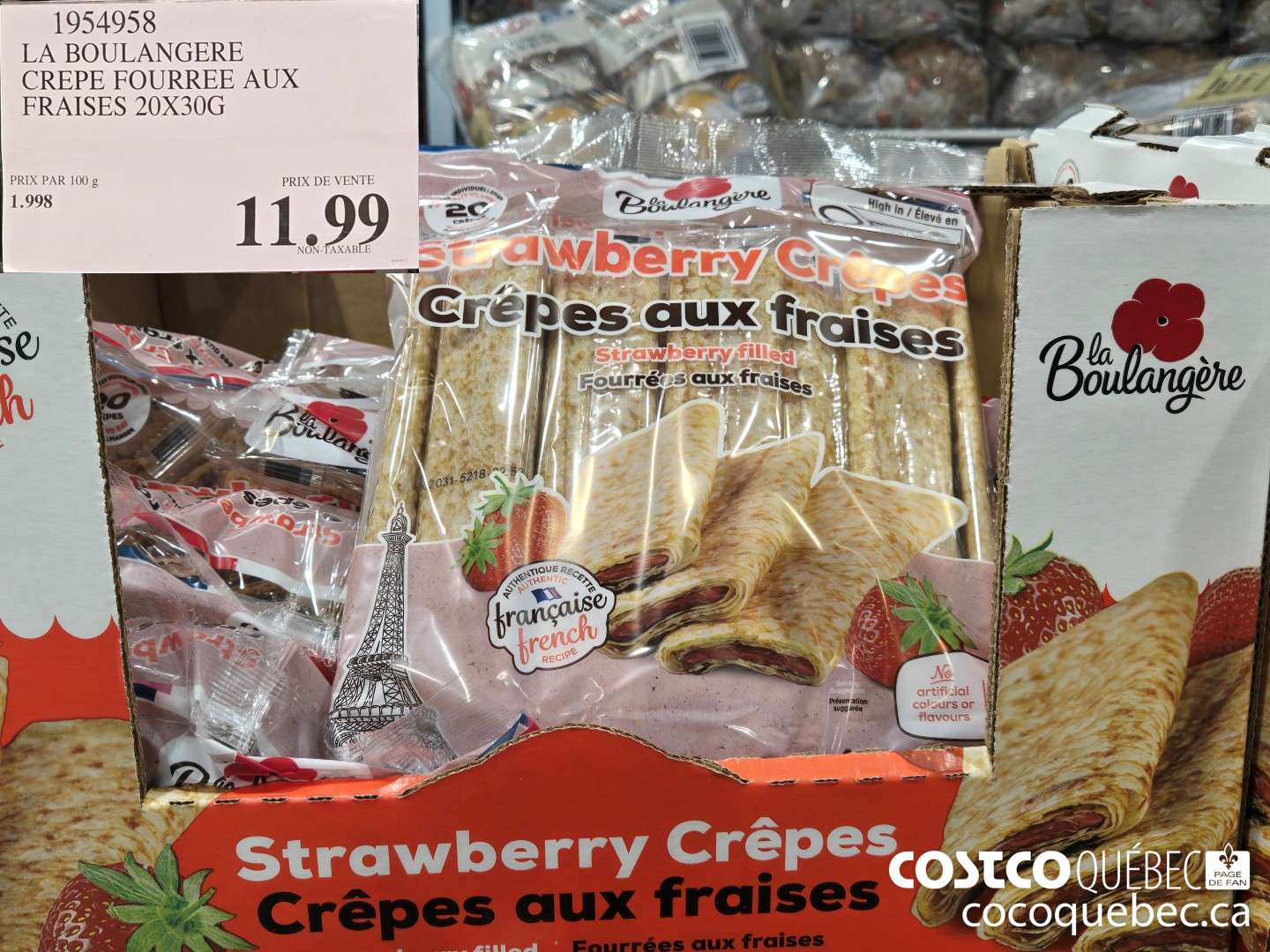 1954958 LA BOULANGERE CREPE FOURREE AUX FRAISES 20X30G  $11.99