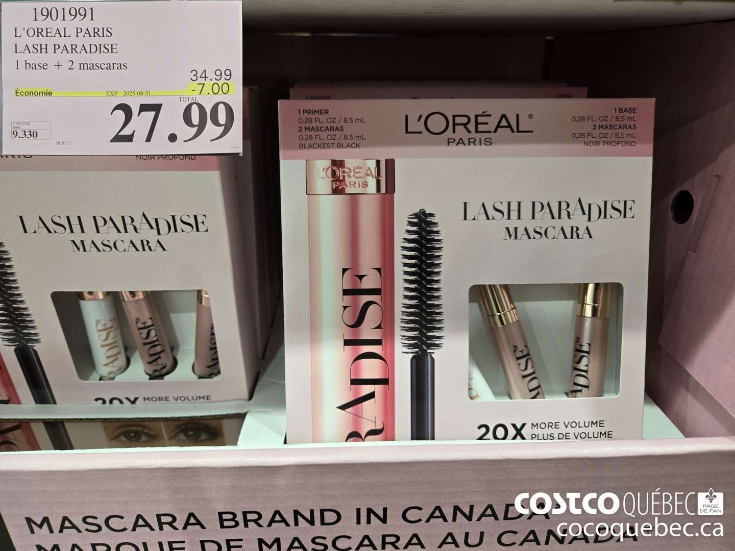 1901991 L'OREAL PARIS LASH PARADISE  ($7.00 INSTANT SAVINGS EXPIRES ON 2025-08-31) $27.99