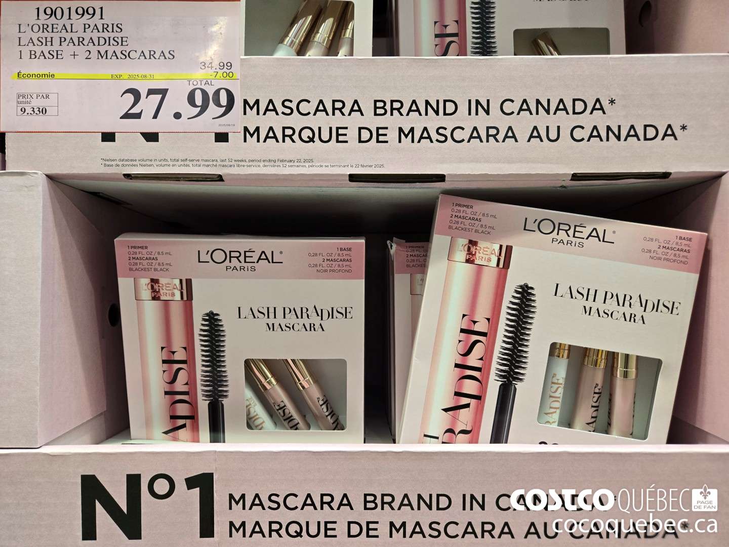 1901991 L'OREAL PARIS LASH PARADISE  ($7.00 INSTANT SAVINGS EXPIRES ON 2025-08-31) $27.99