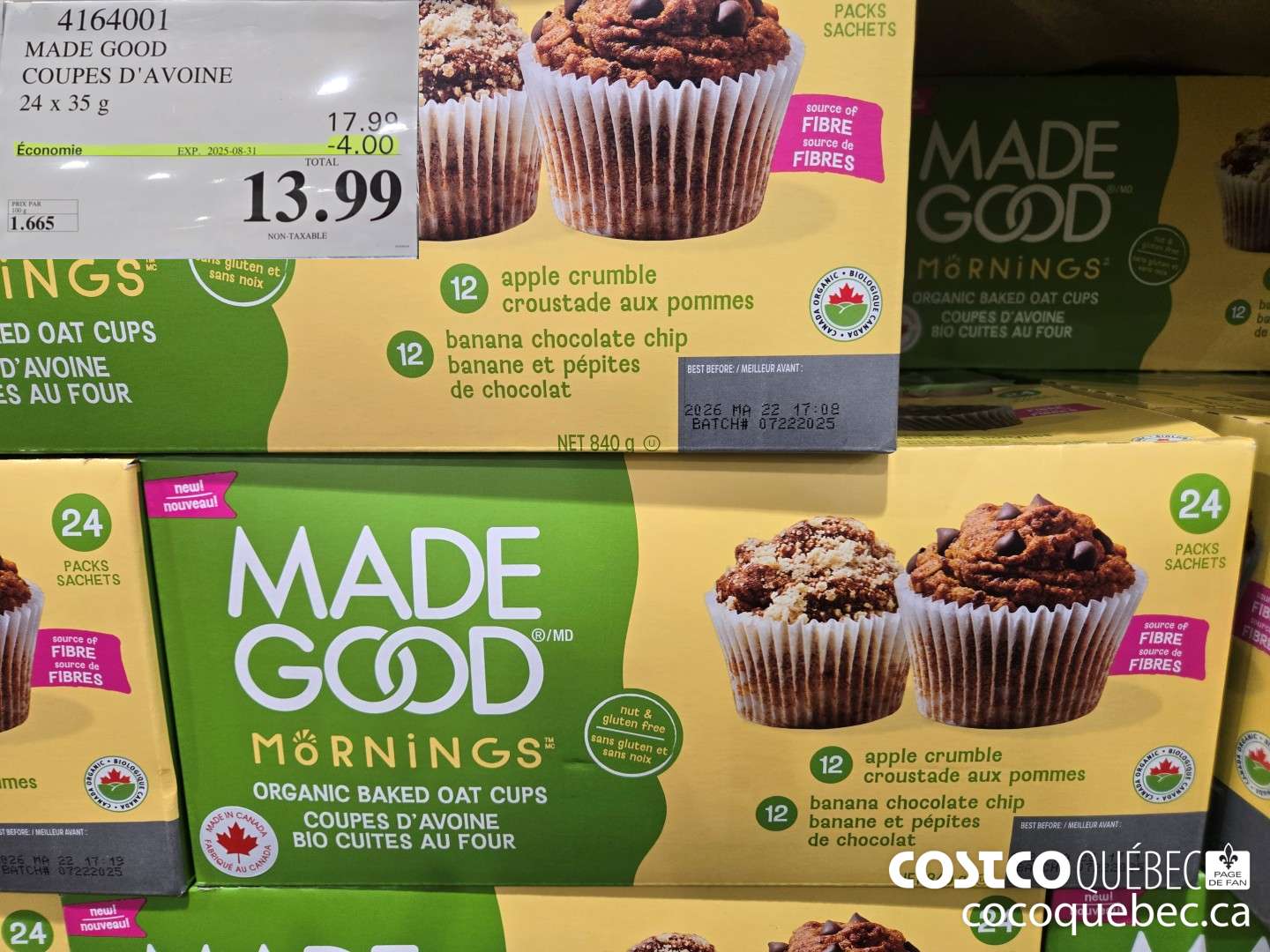 4164001 MADE GOOD COUPES D'AVOINE  ($4.00 INSTANT SAVINGS EXPIRES ON 2025-08-31) $17.99
