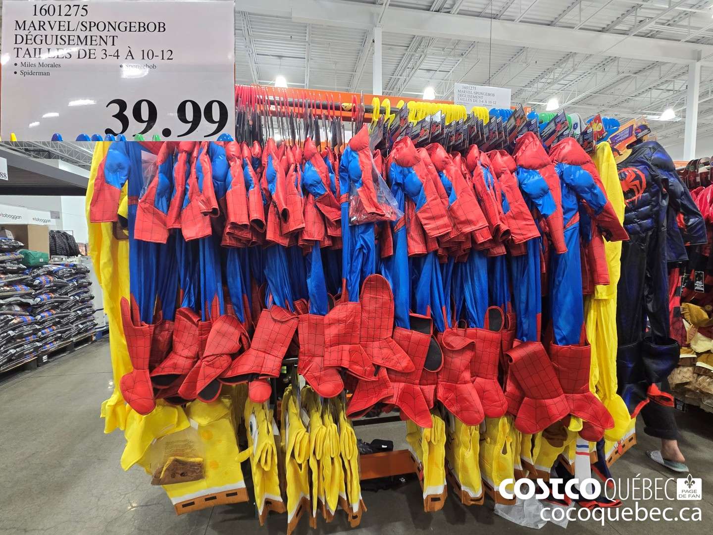 1601275 MARVEL/SPONGEBOB - DEGUISEMENT _ TAT! 5 DE 3-4 A 10-12  $39.99