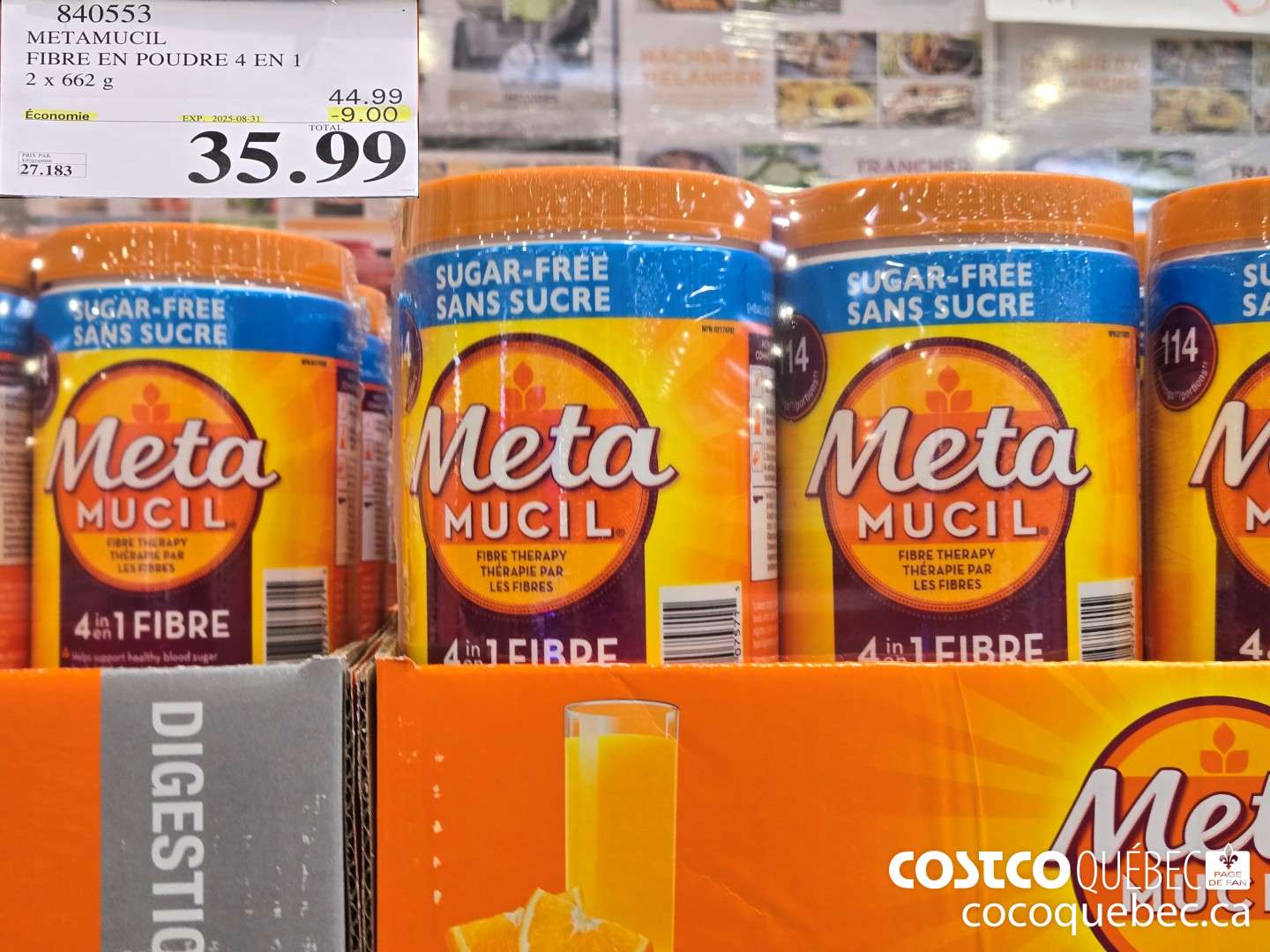 840553 METAMUCIL FIBRE EN POUDRE ($8.00 INSTANT SAVINGS EXPIRES ON 2025-08-31) $35.99