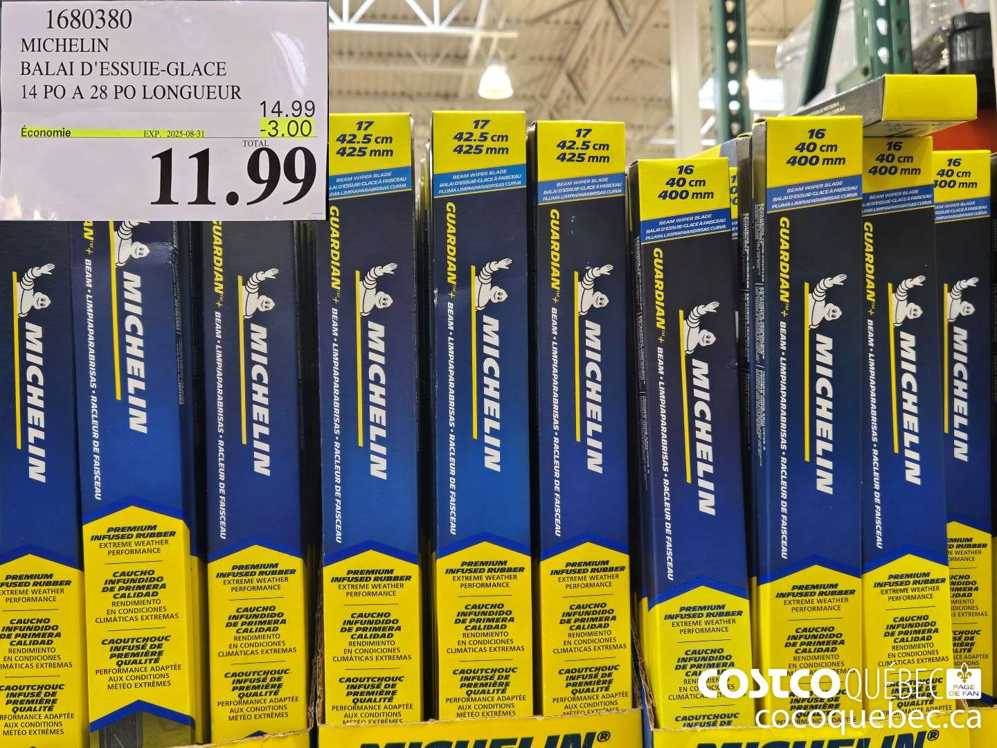16803380 MICHELIN BALAI D'ESSUIE-GLACE 14 PO A 28 PO LONGUEUR  ($3.00 INSTANT SAVINGS EXPIRES ON 2025-08-31) $11.99