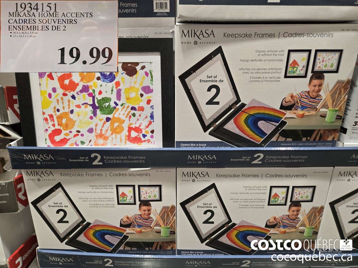 1934151 MIKASA HOME ACCENTS CADRES SOUVENIRS ENSEMBLES DE 2  $19.99