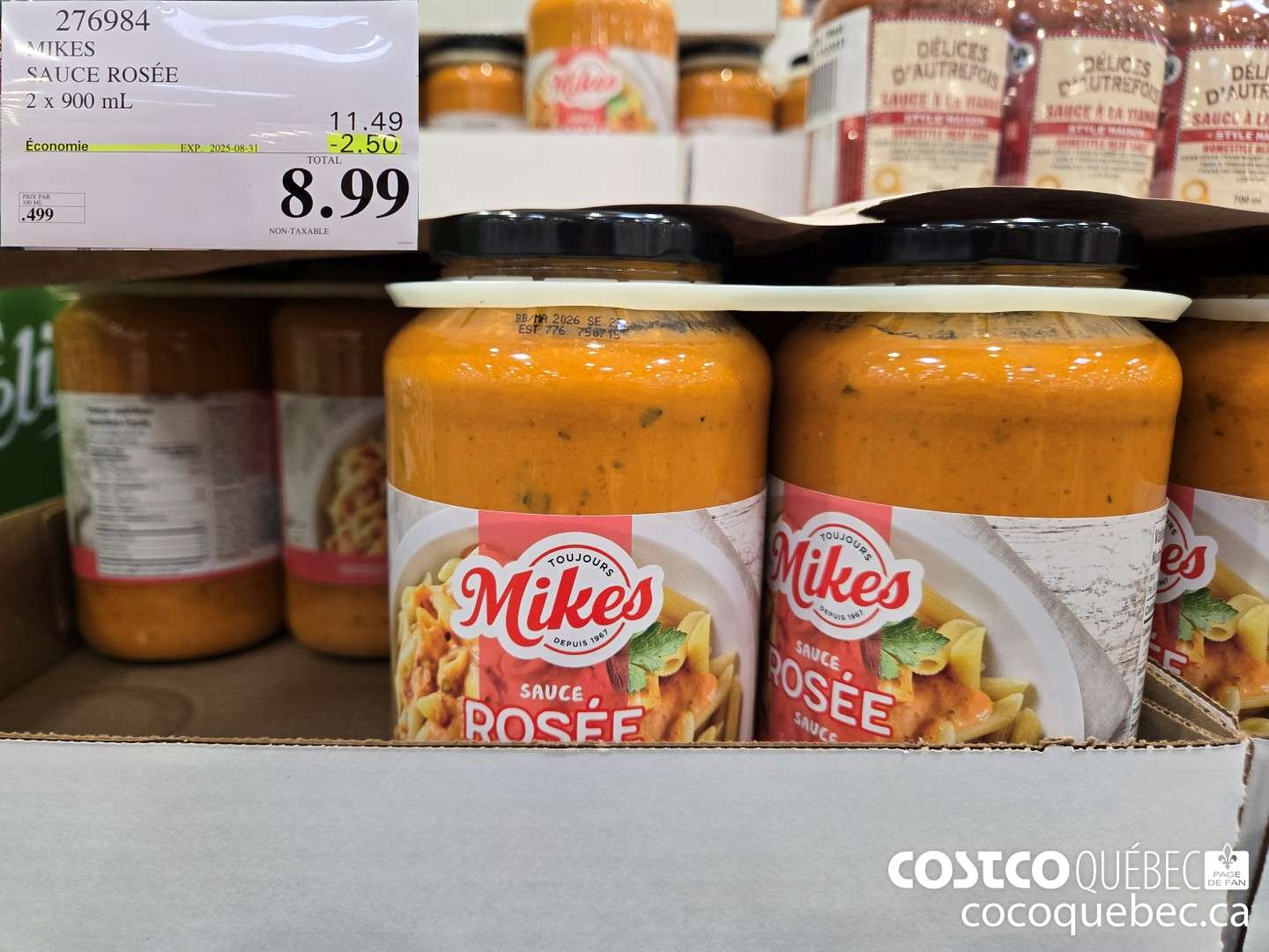 276984 MIKES SAUCE ROSEE 2 x 900 mL ($2.50 INSTANT SAVINGS EXPIRES ON 2025-08-31) $8.99