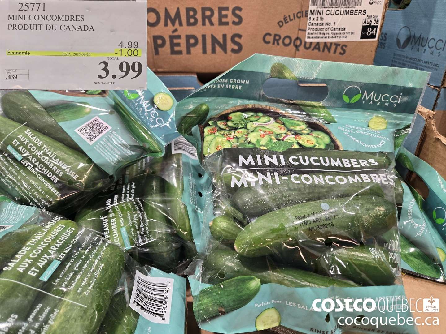 25771 MINI CONCOMBRES PRODUIT DU CANADA  ($1.00 INSTANT SAVINGS EXPIRES ON 2025-08-20) $3.99