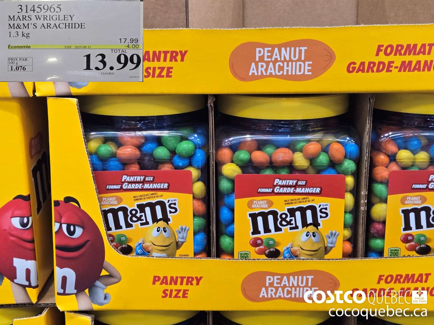 3145965 M&M'S ARACHIDES 1.3 KG ($4.00 INSTANT SAVINGS EXPIRES ON 2025-08-31) $13.99