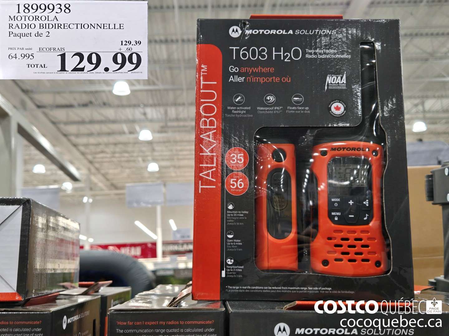 1899938 MOTOROLA RADIO BIDIRECTIONNELLE Paquet de 2  $129.99