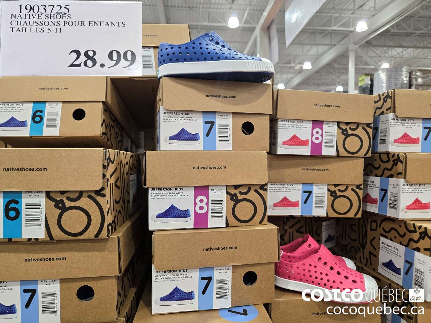 1903725 NATIVE SHOES CHAUSSONS POUR ENFANTS  $28.99